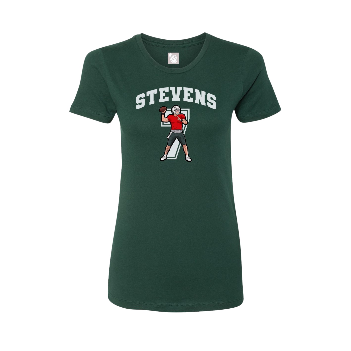 Fitted Women's Tee — Number in Green