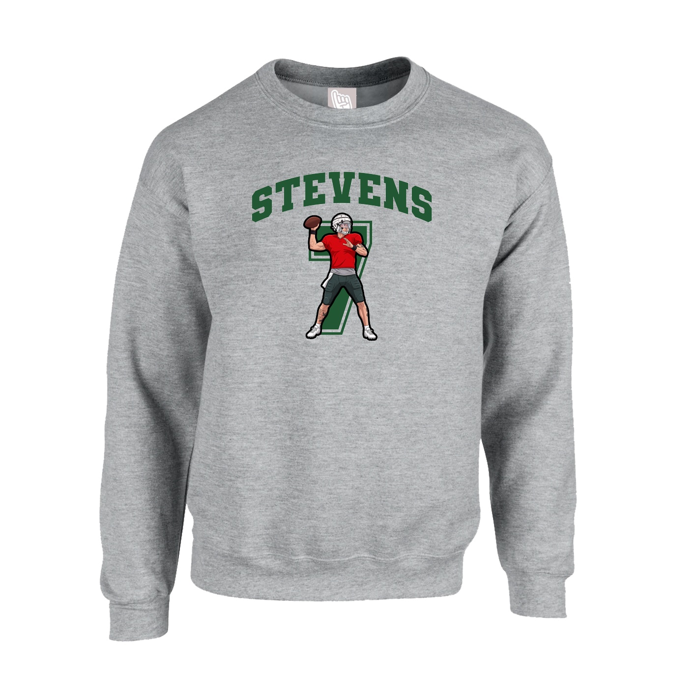 Fleece Crew — Number in Grey