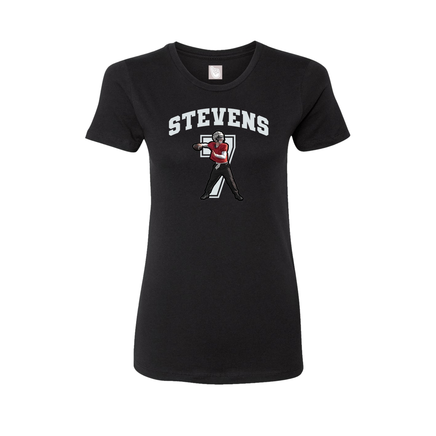 Fitted Women's Tee — Number in Black