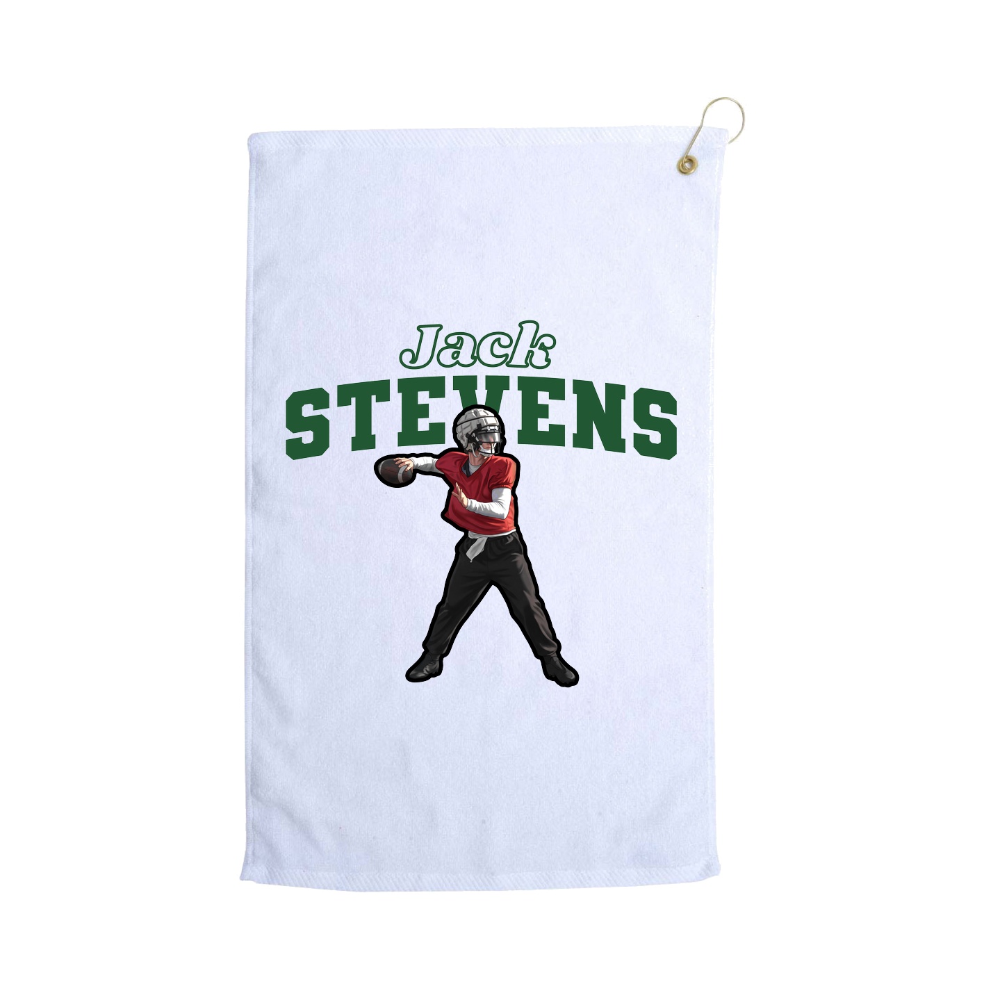 Golf Towel — Name Arch in White