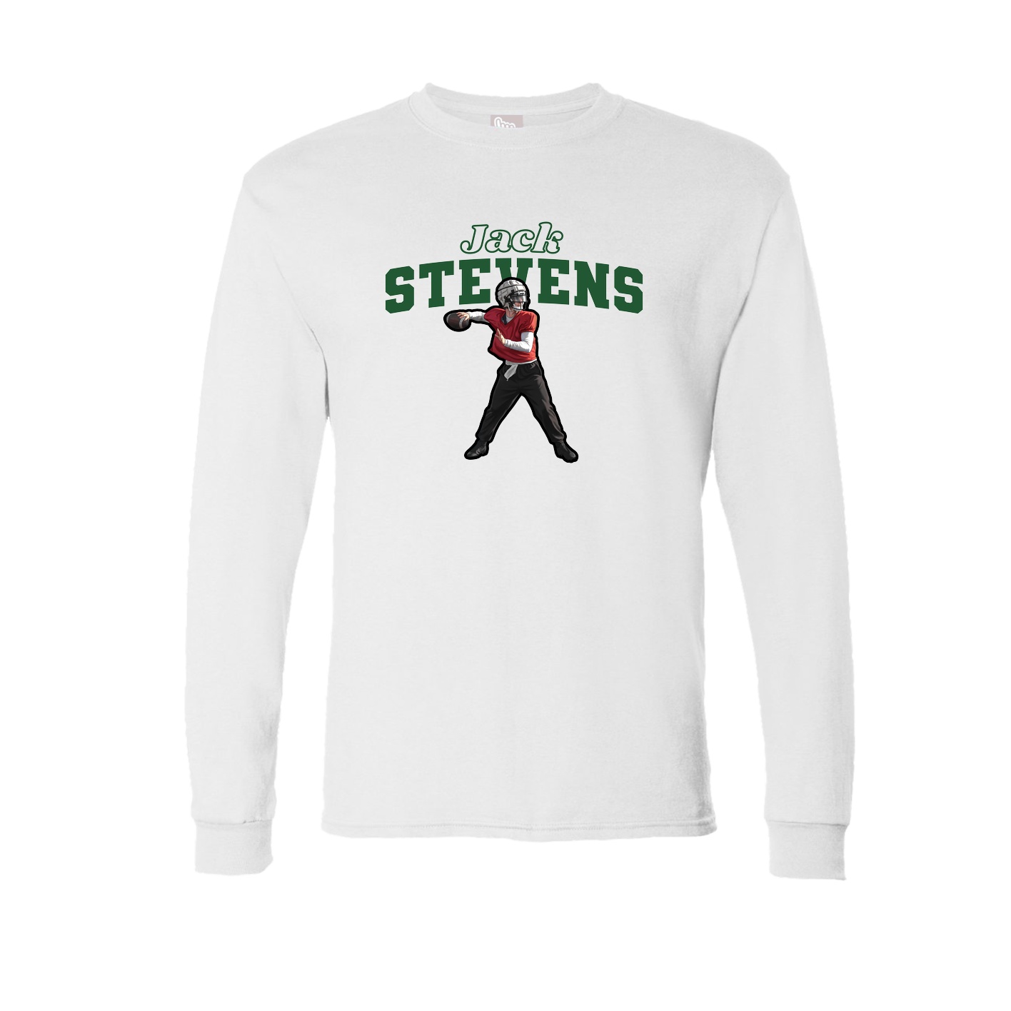 Long Sleeve Tee — Name Arch in White
