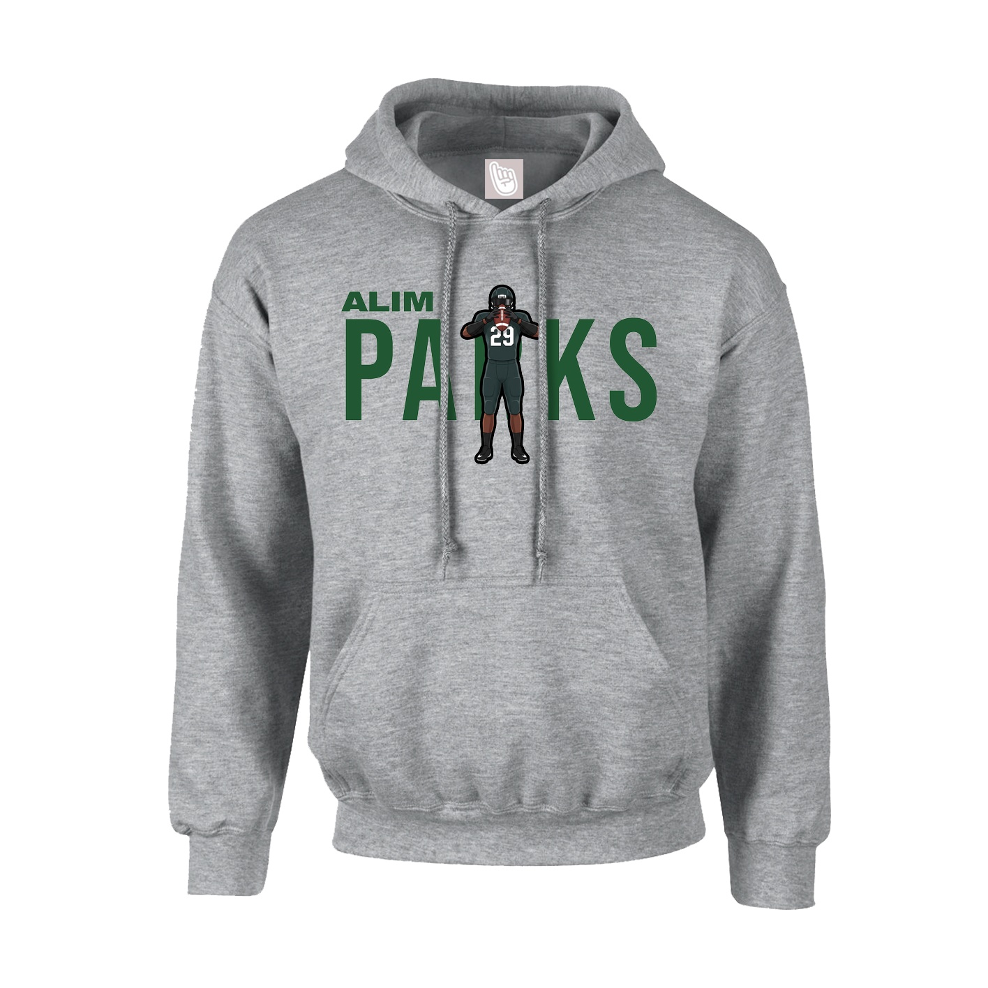 Youth Hoodie — Player Name in Grey