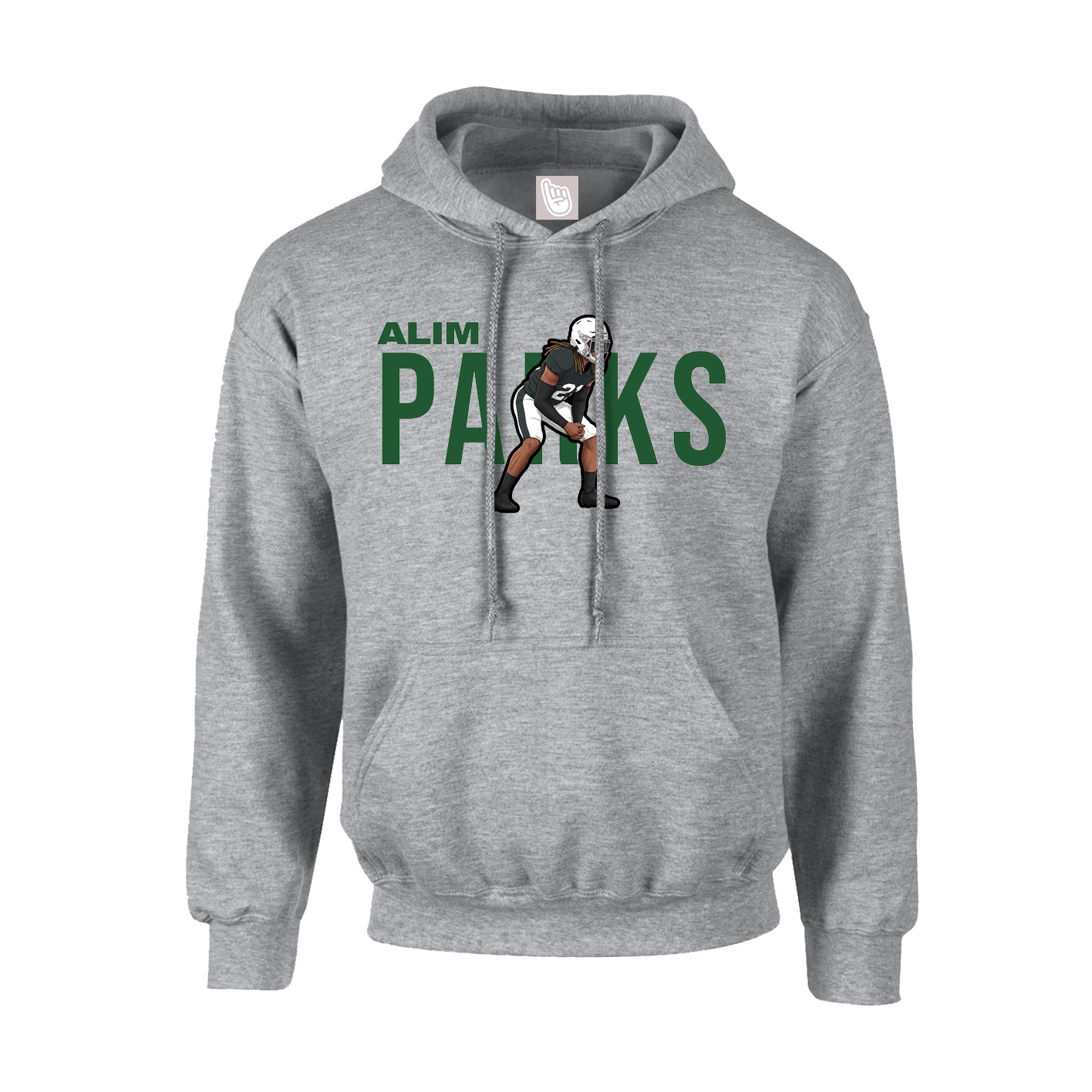 Hoodie — Player Name in Grey