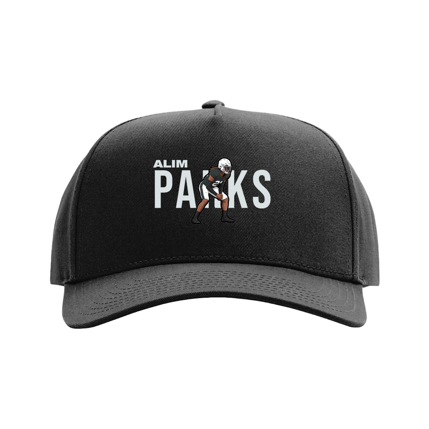 Full Fabric Five-Panel Champ Cap — Player Name in Black
