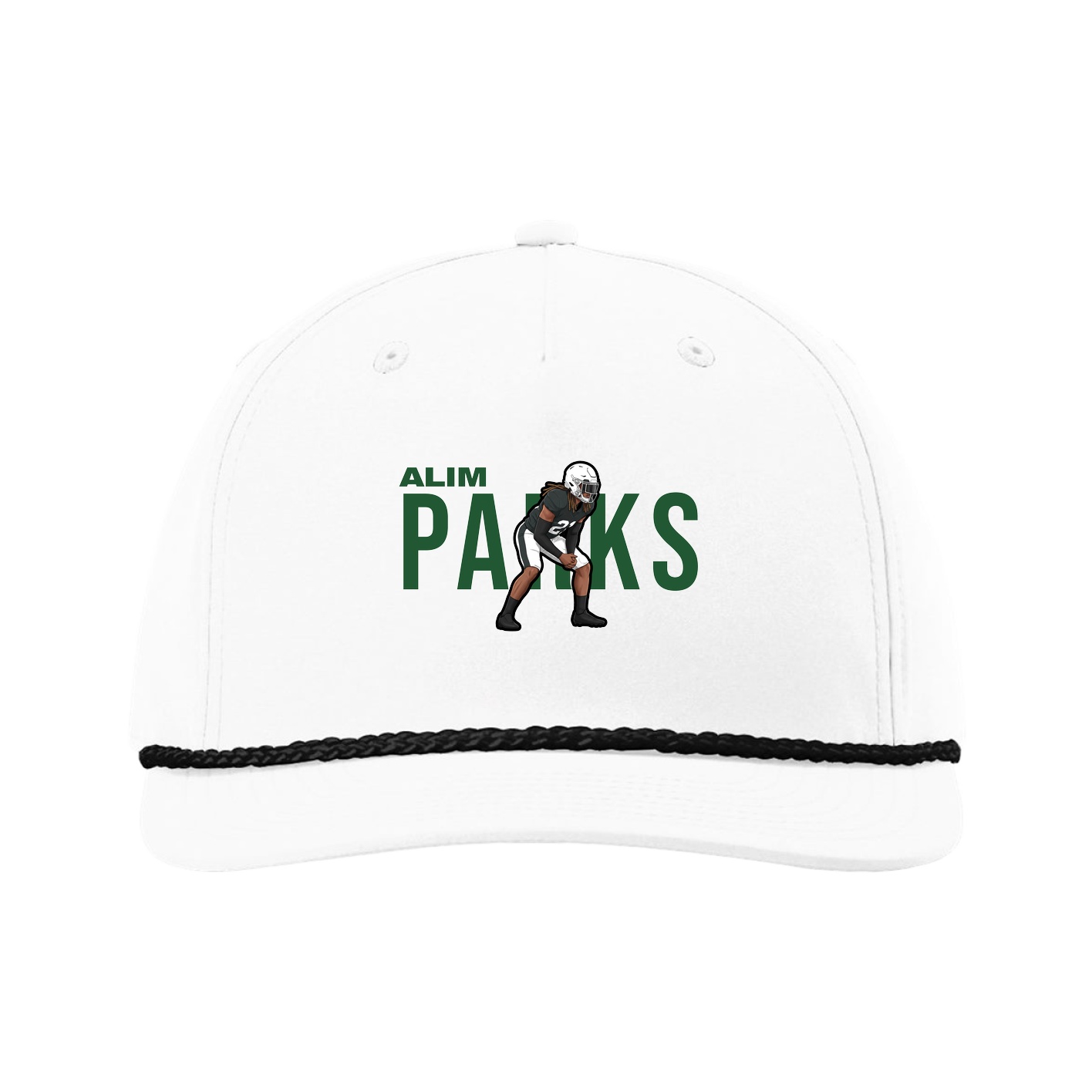 Five-Panel Classic Rope Cap — Player Name in White