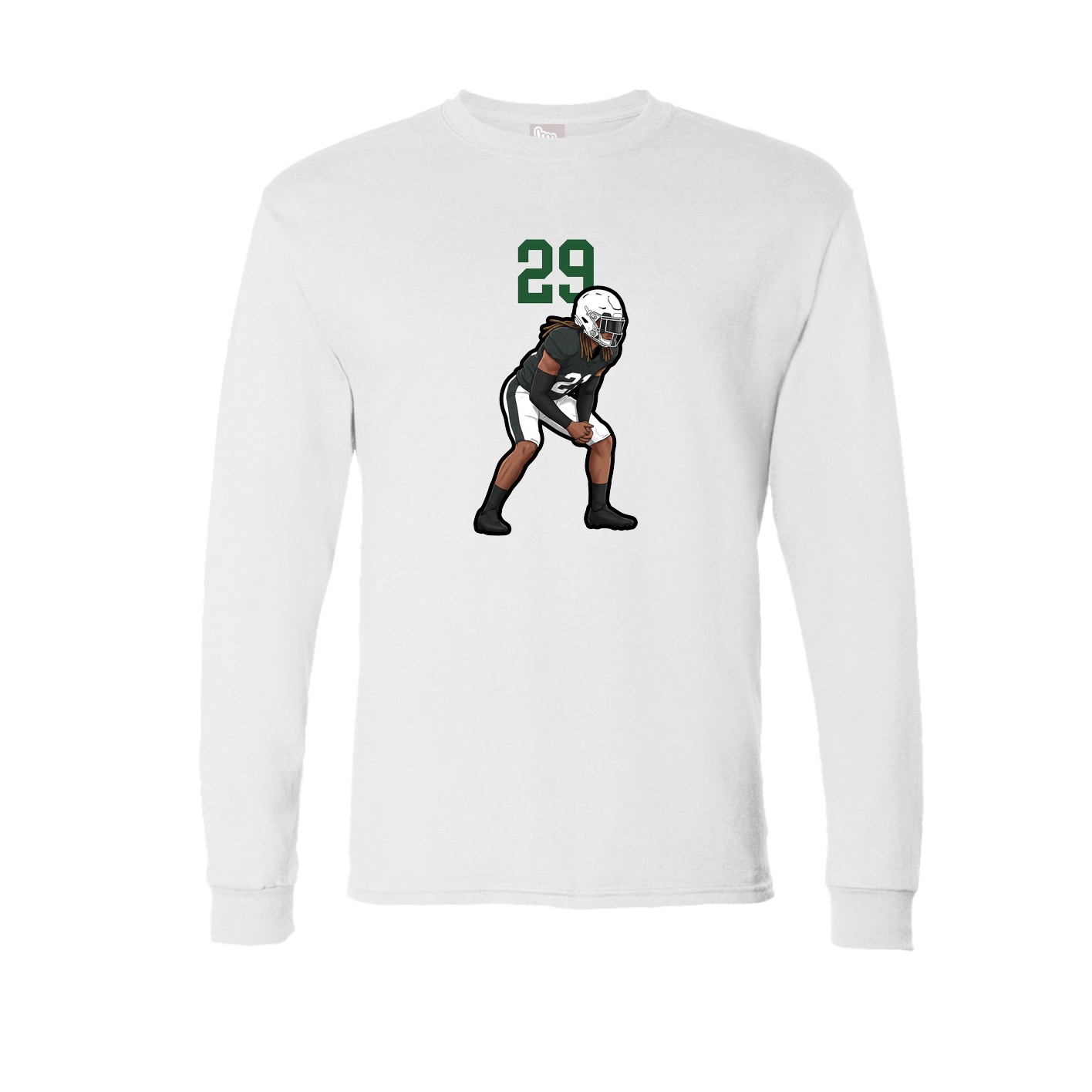 Long Sleeve Tee — Number Top in White