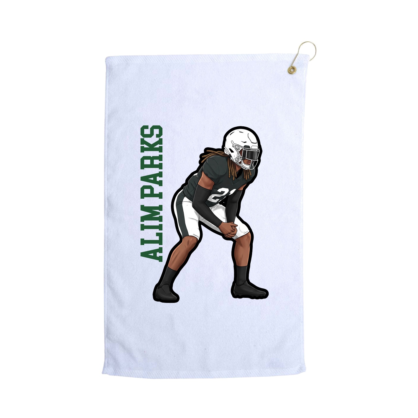 Golf Towel — Name Vertical in White
