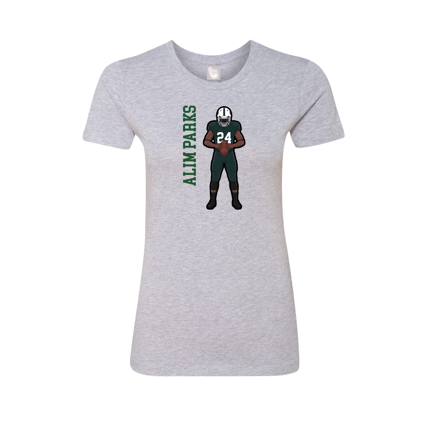 Fitted Women's Tee — Name Vertical in Grey