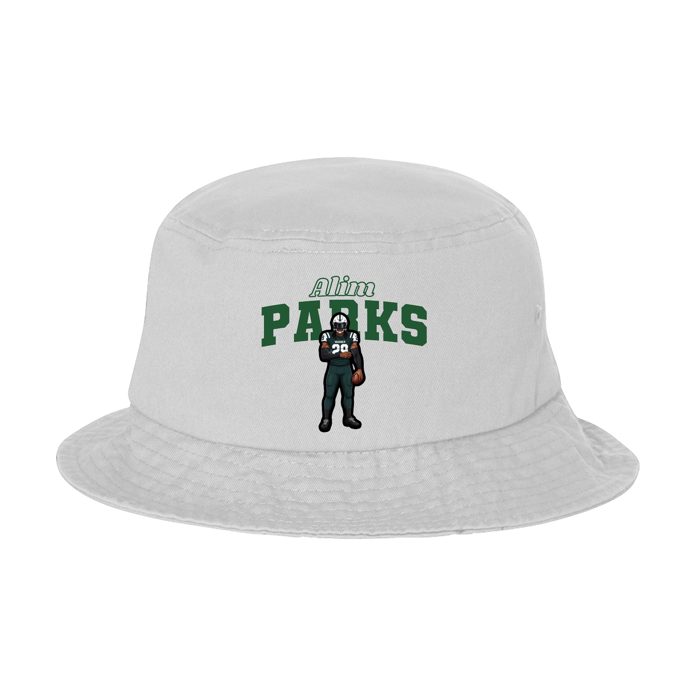 Bucket Cap — Name Arch in White