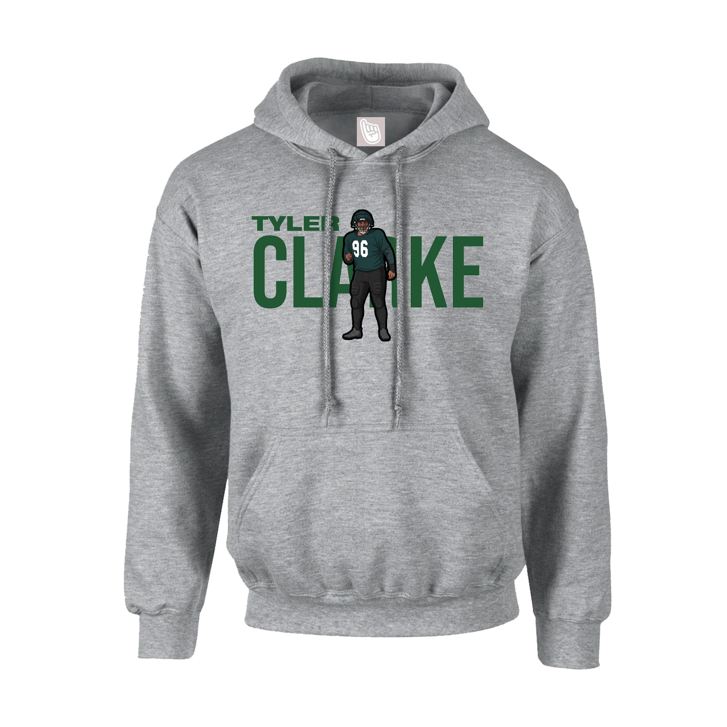 Hoodie — Player Name in Grey