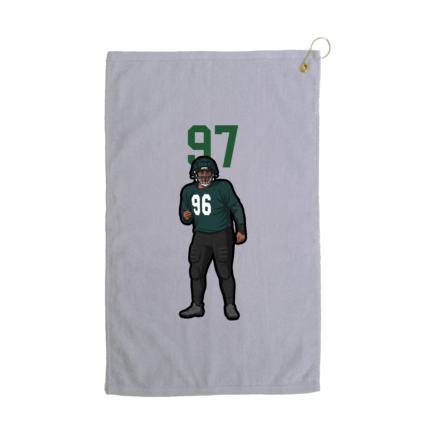 Golf Towel — Number Top in Grey