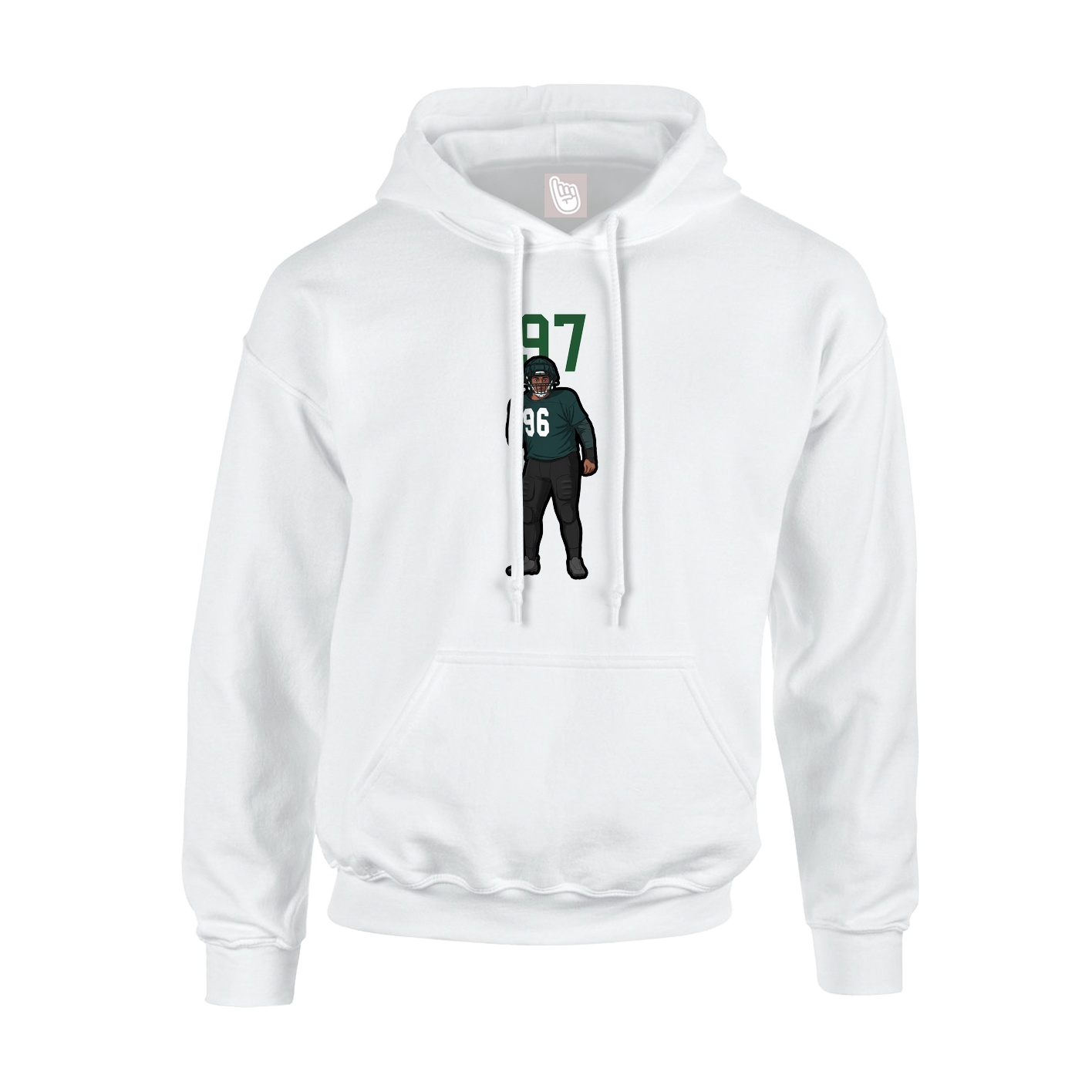Youth Hoodie — Number Top in White
