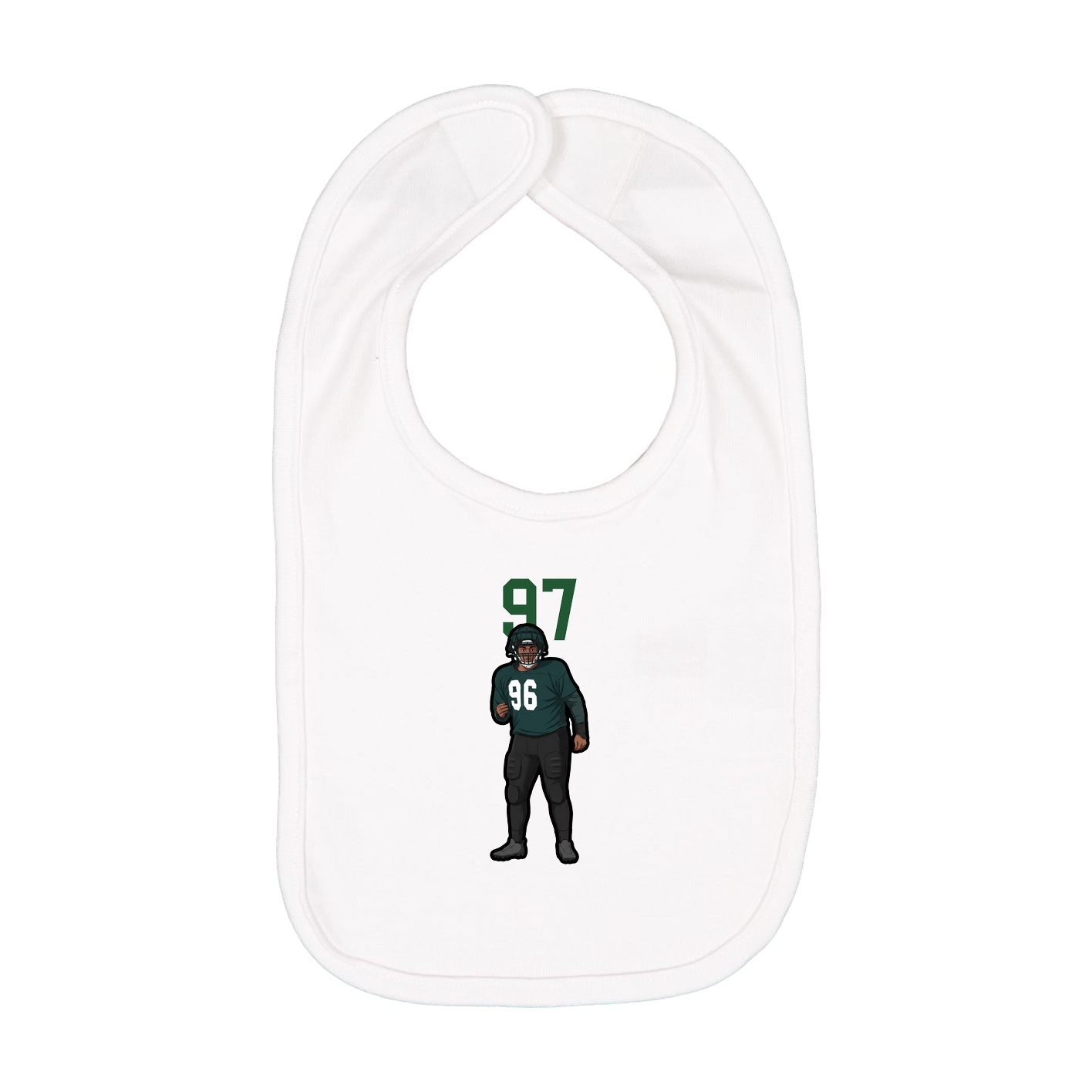Infant Bib — Number Top in White