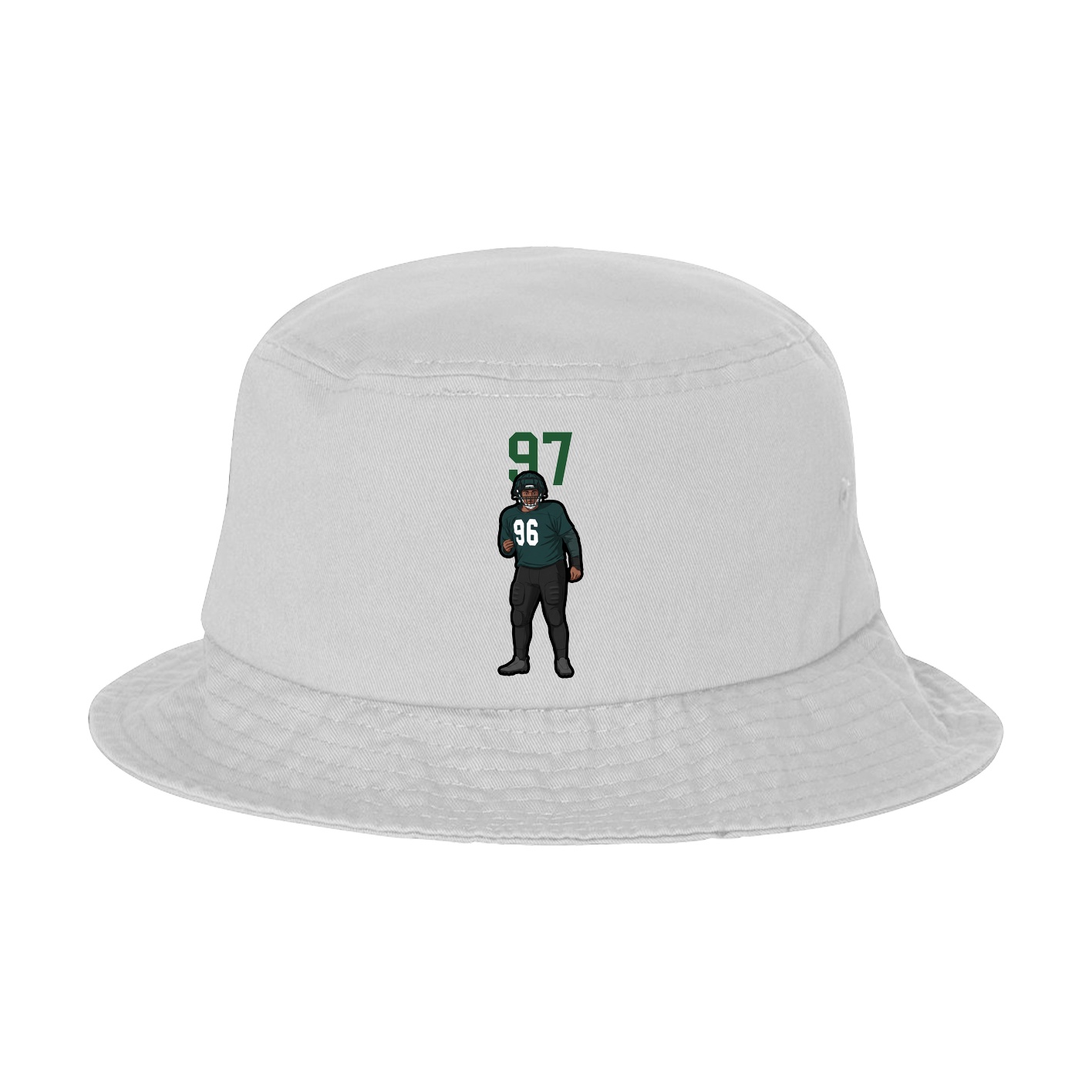 Bucket Cap — Number Top in White
