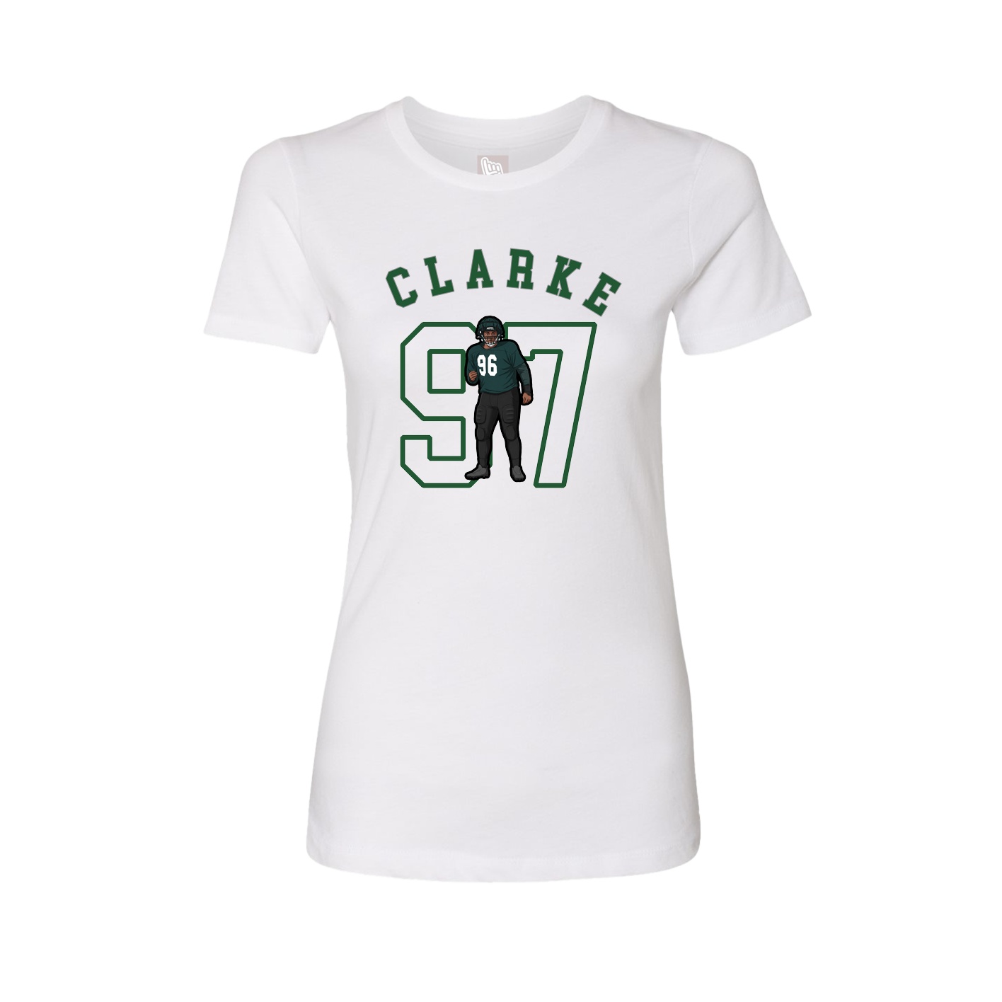 Fitted Women's Tee — Shirsey Arch in White