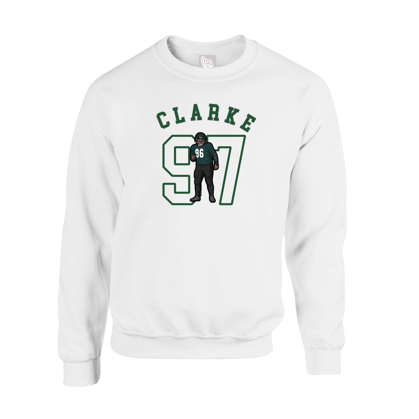Fleece Crew — Shirsey Arch in White