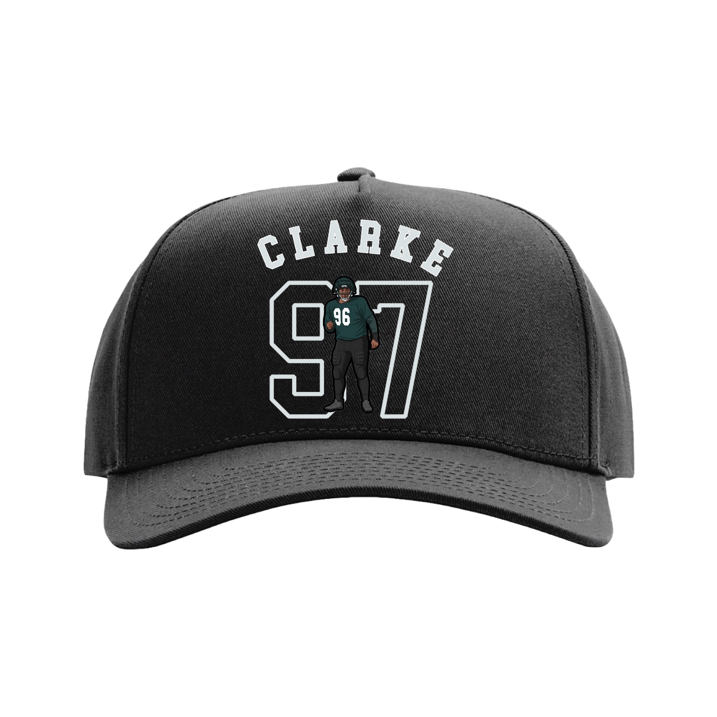 Full Fabric Five-Panel Champ Cap — Shirsey Arch in Black