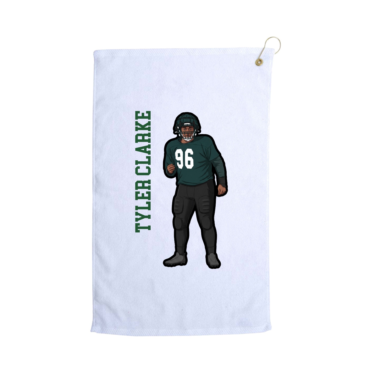 Golf Towel — Name Vertical in White