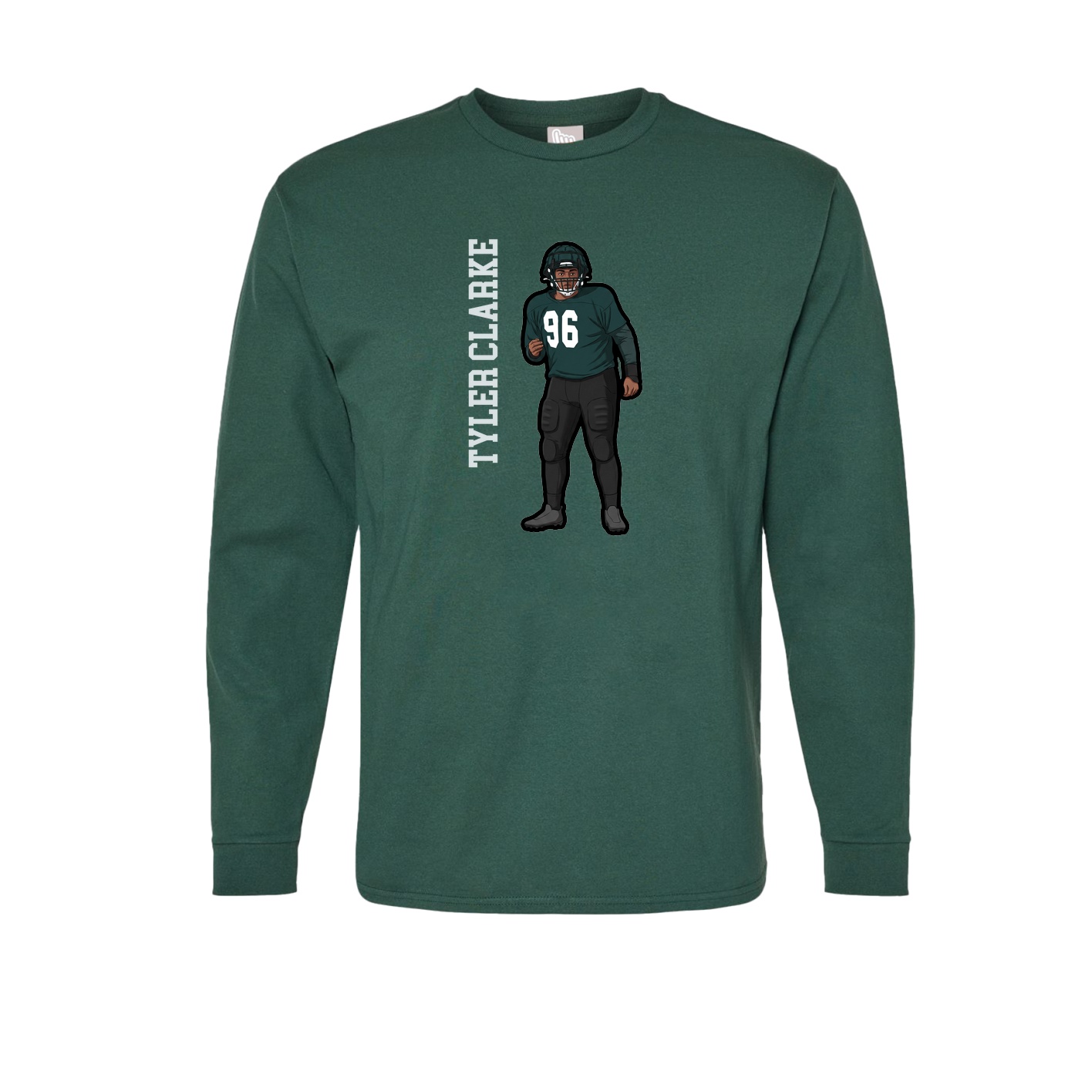 Long Sleeve Tee — Name Vertical in Green