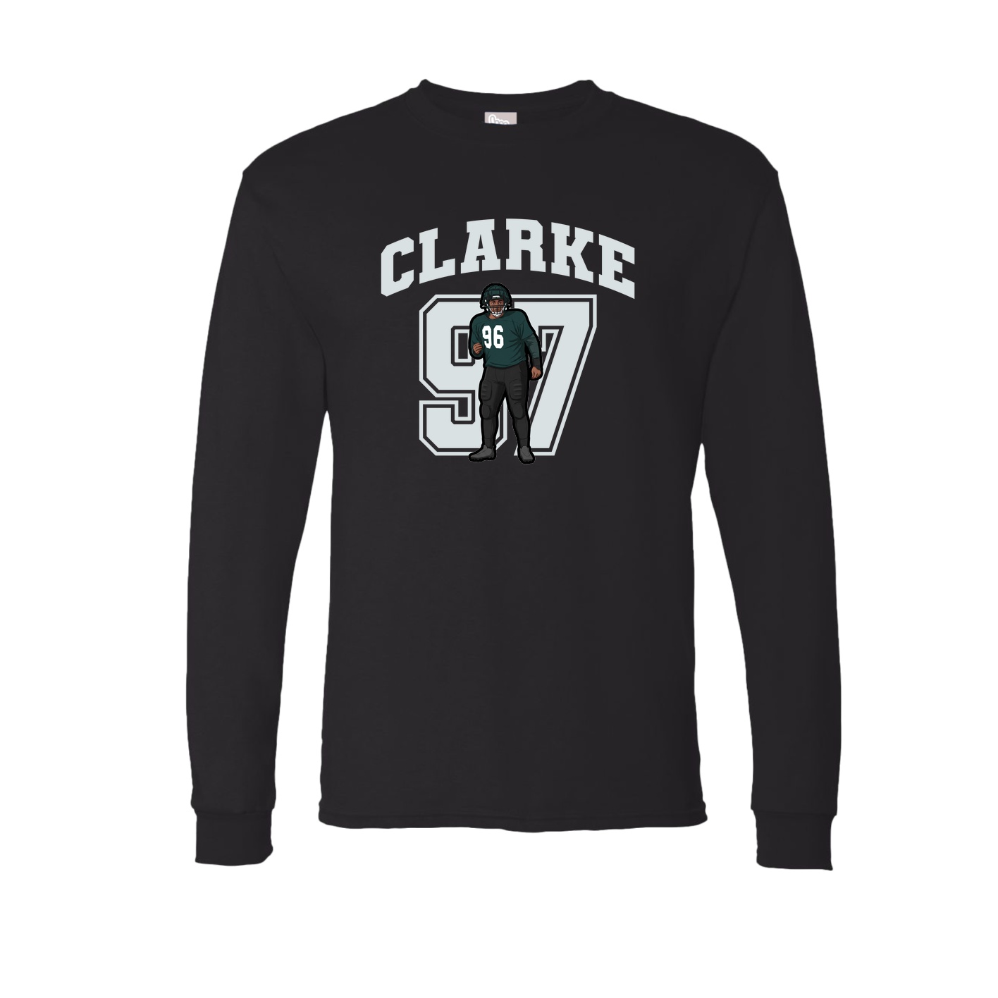 Long Sleeve Tee — Number in Black