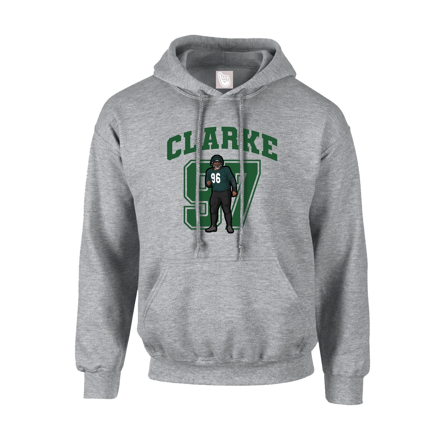 Youth Hoodie — Number in Grey