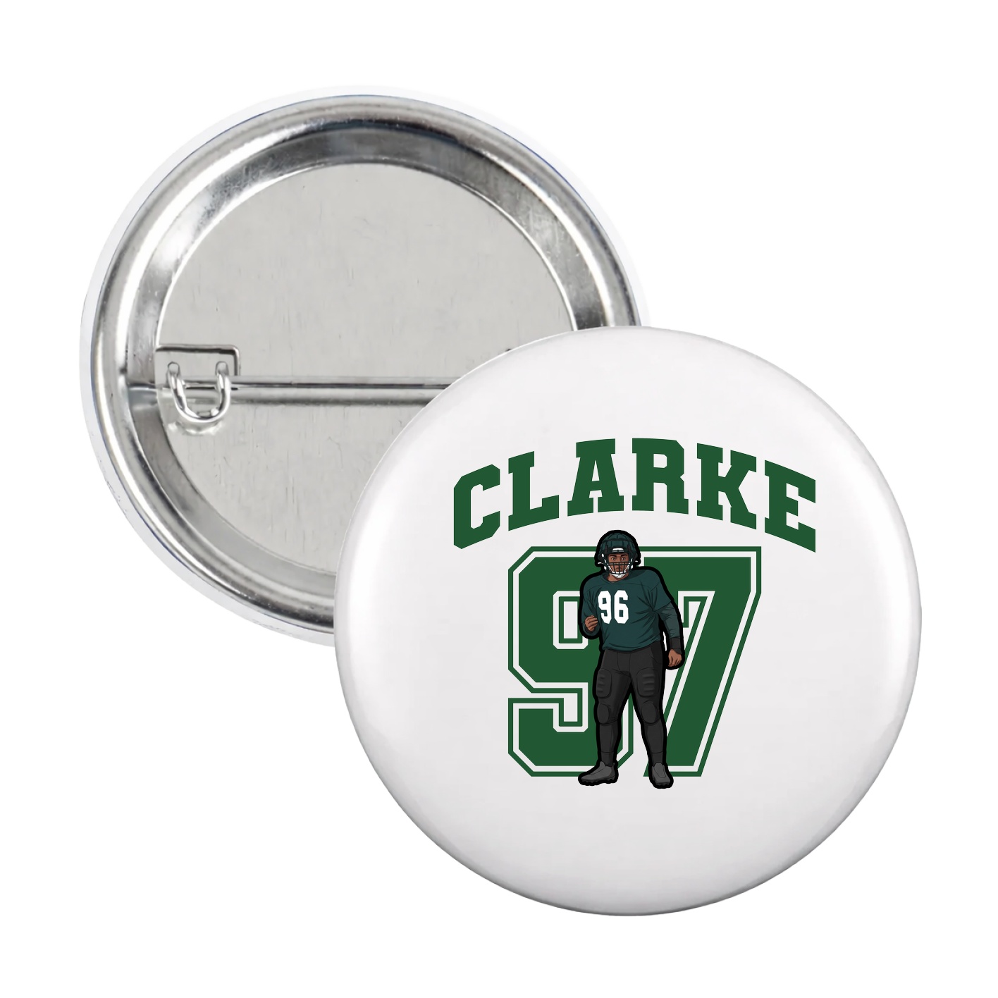 Game Day Button — Number in White
