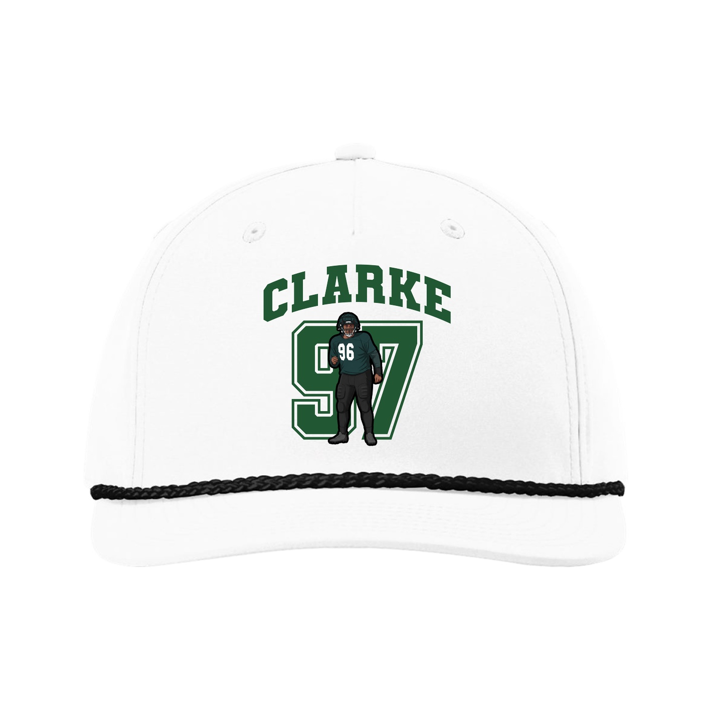 Five-Panel Classic Rope Cap — Number in White