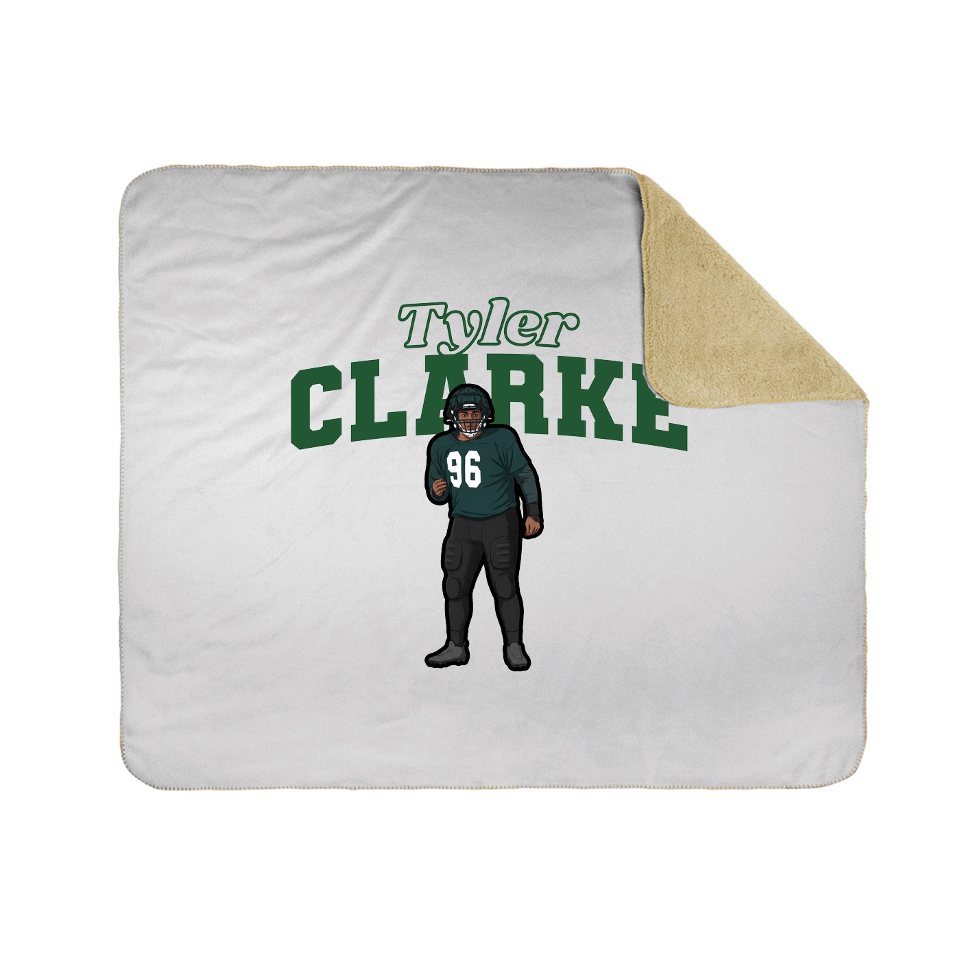 Throw Blanket — Name Arch in White