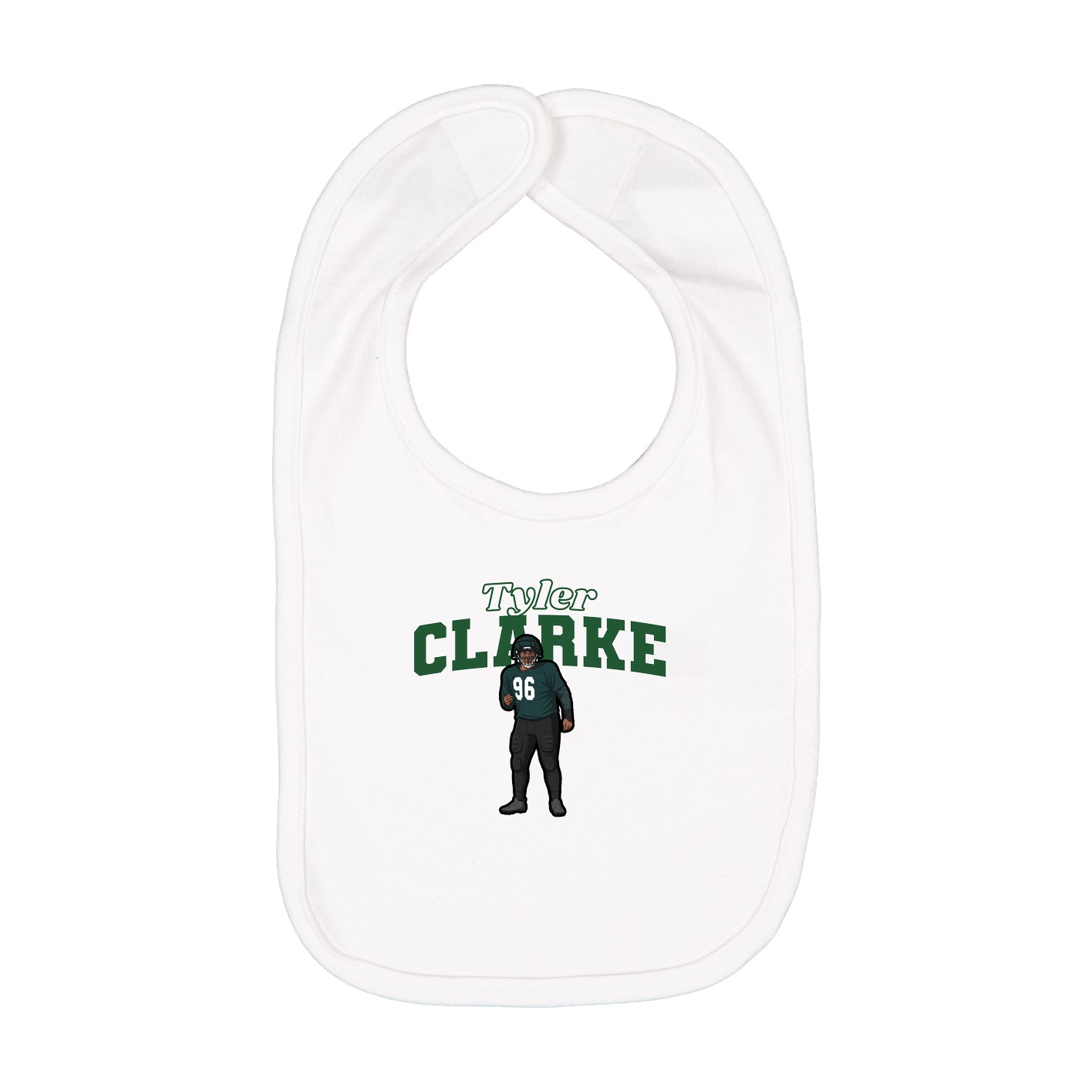 Infant Bib — Name Arch in White