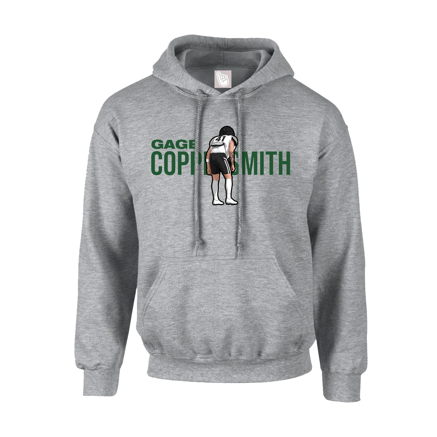 Hoodie — Player Name in Grey