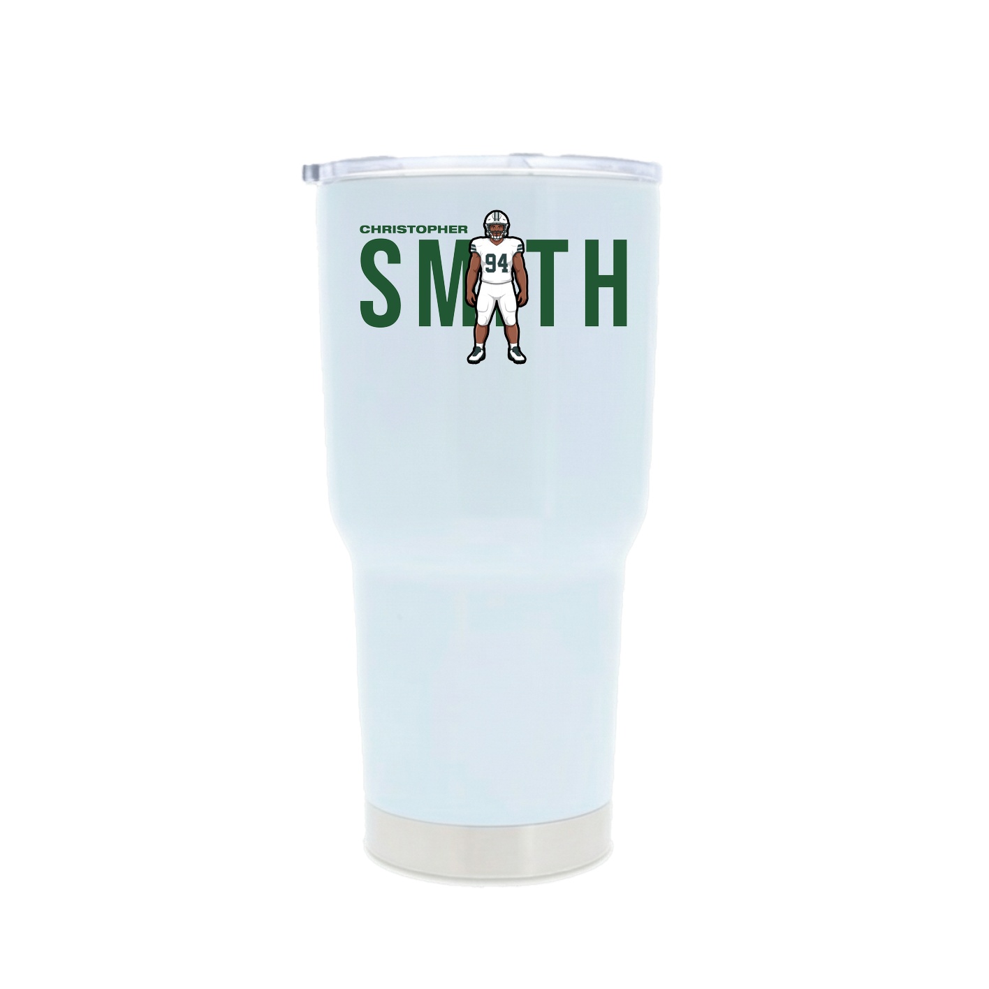 30oz Stainless Steel Tumbler — Player Name in White