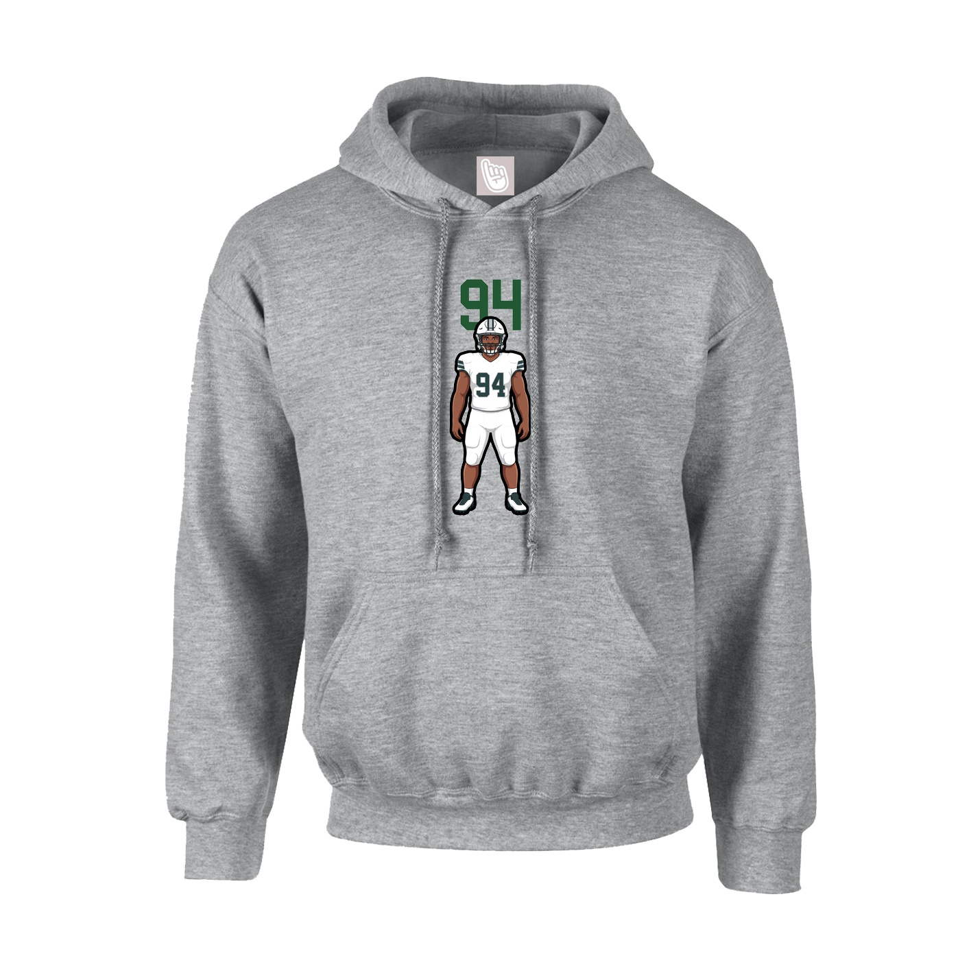 Youth Hoodie — Number Top in Grey