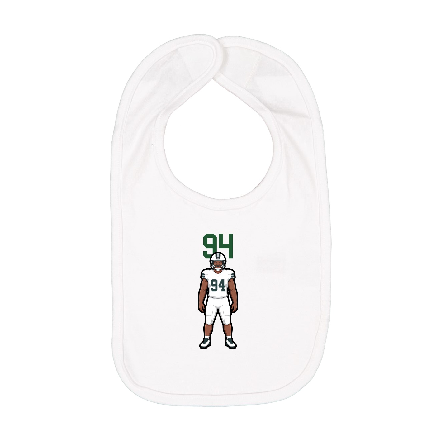 Infant Bib — Number Top in White