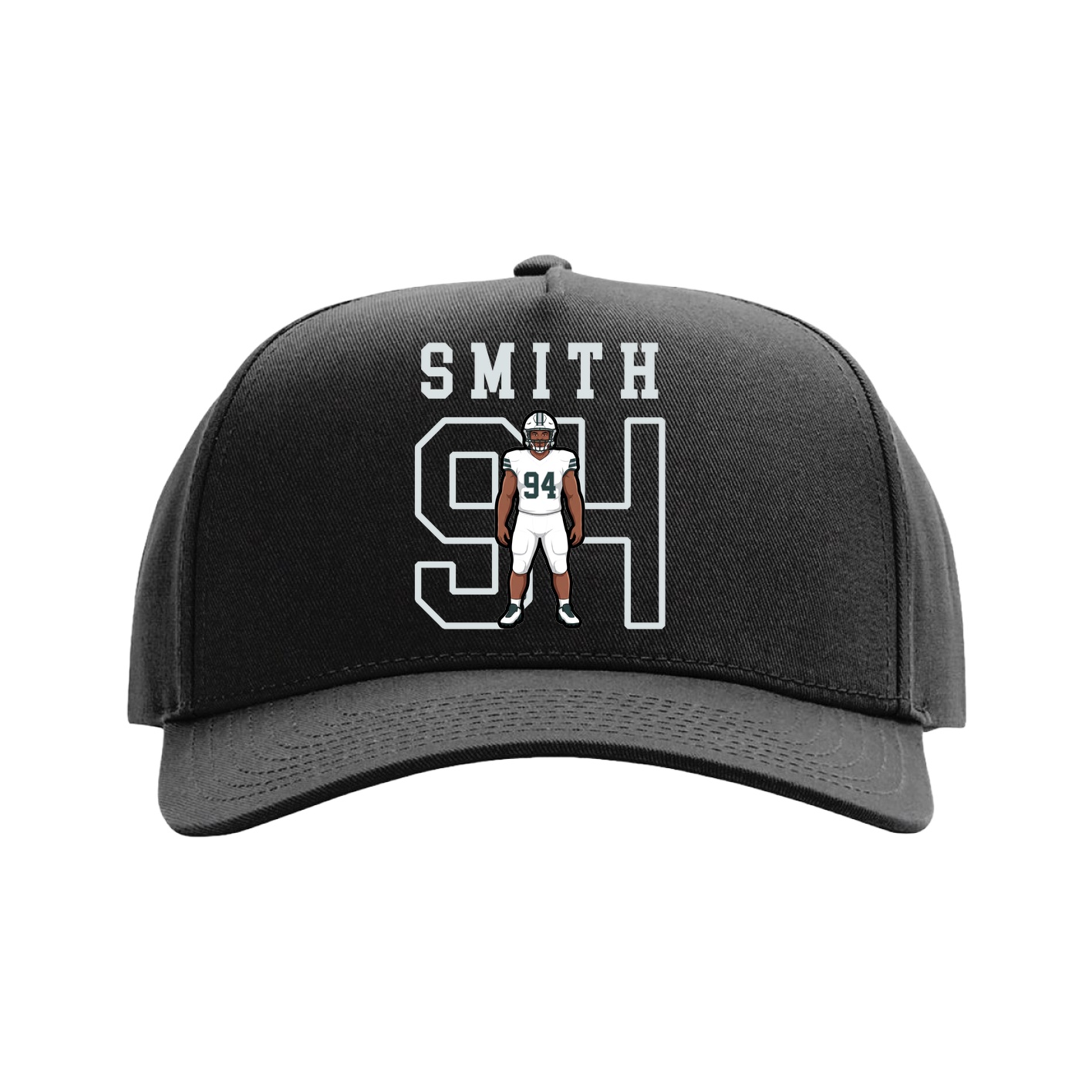 Full Fabric Five-Panel Champ Cap — Shirsey in Black
