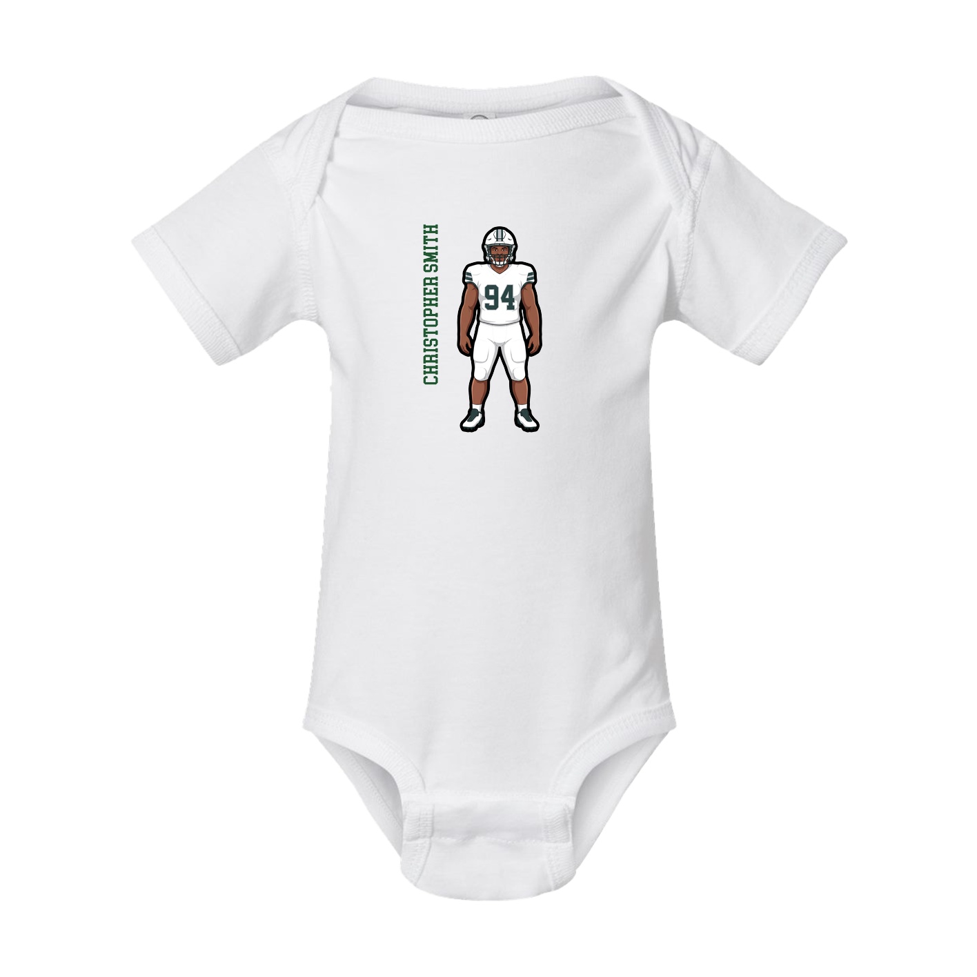 Baby Onesie — Name Vertical in White