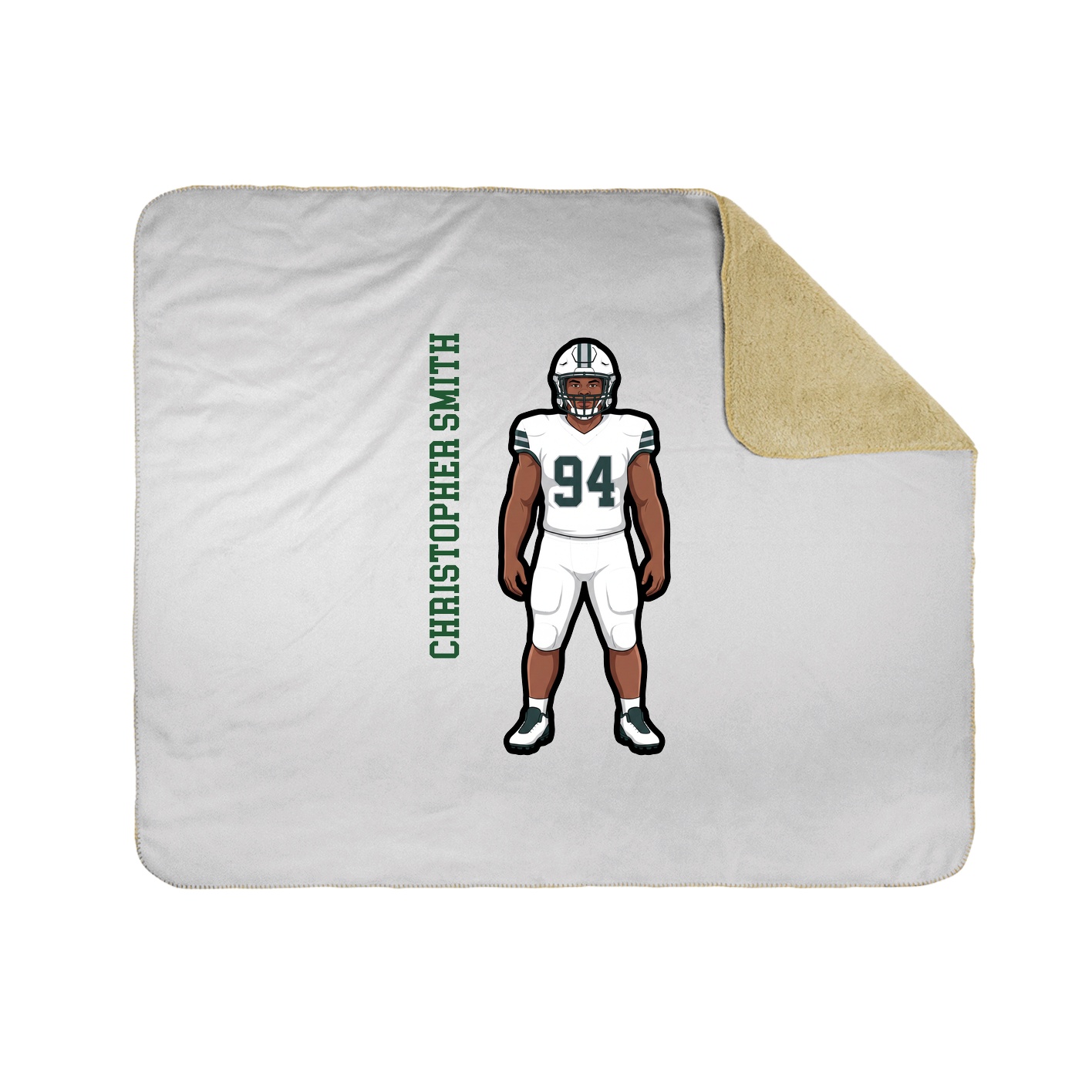 Throw Blanket — Name Vertical in White
