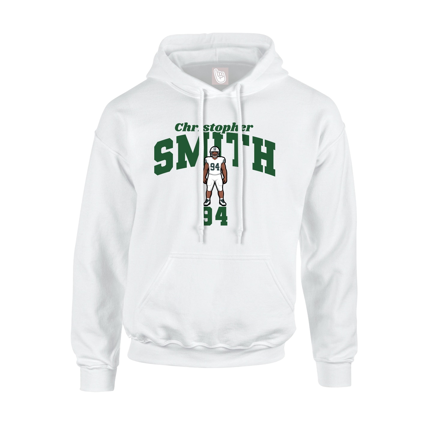 Youth Hoodie — Signature Arch in White