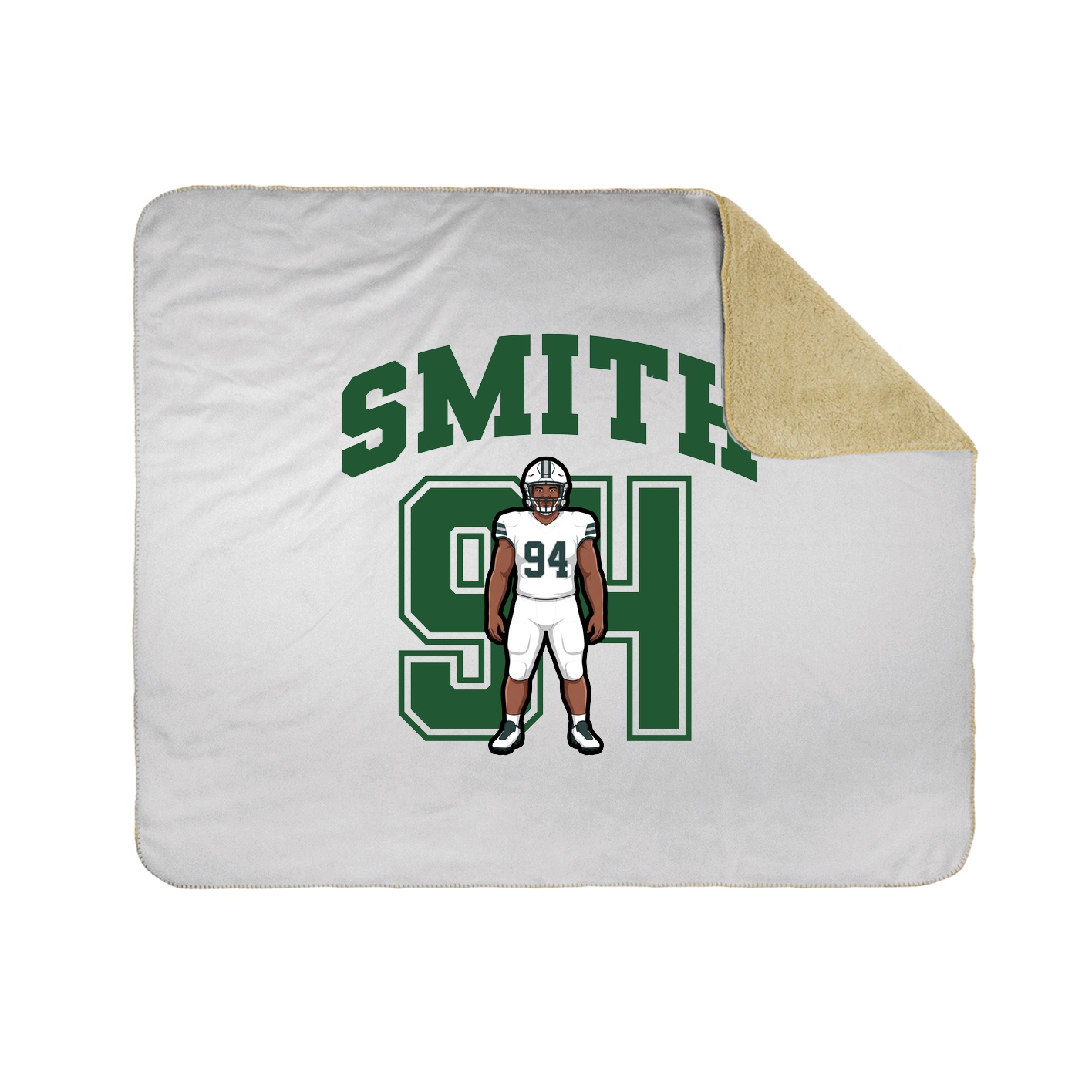 Throw Blanket — Number in White