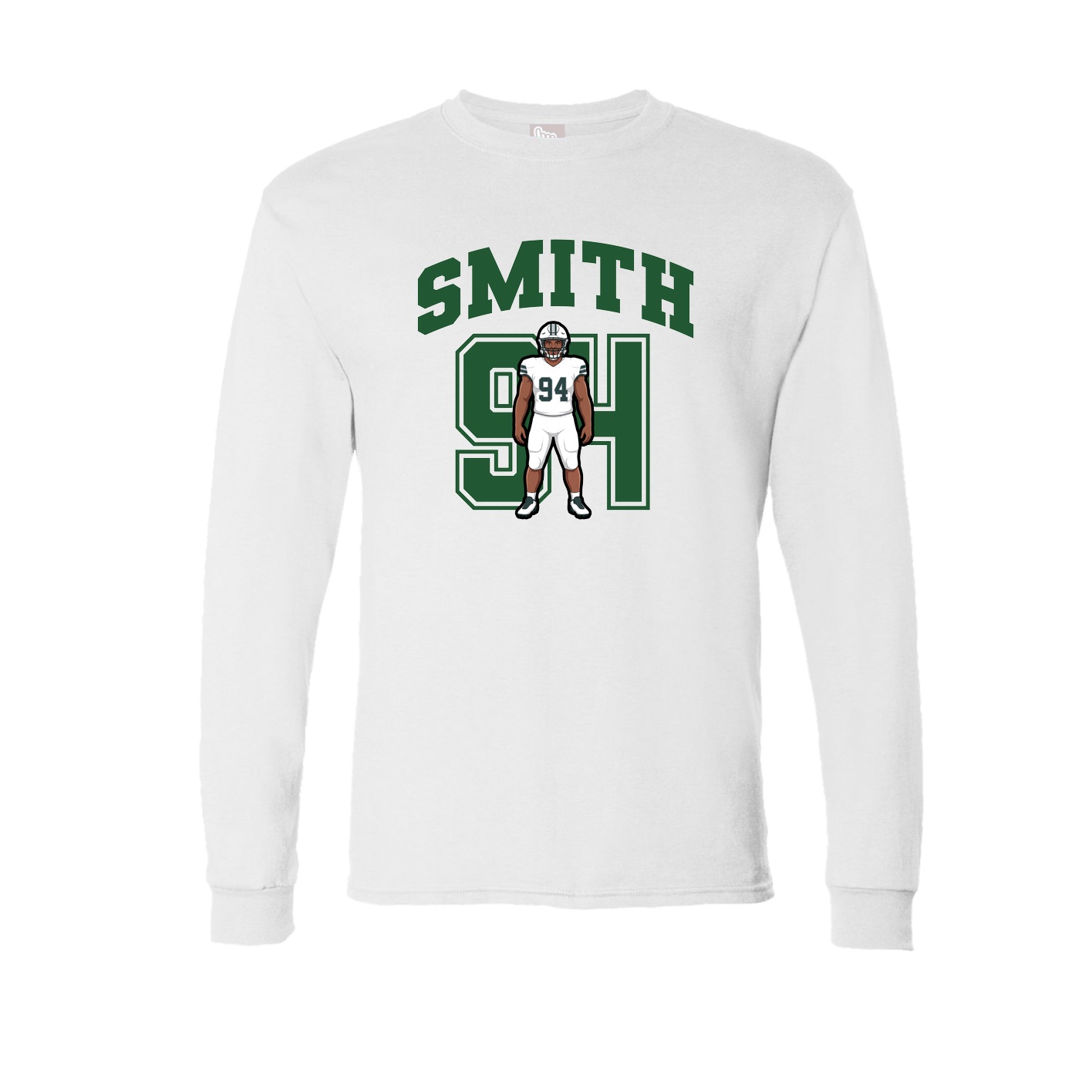 Long Sleeve Tee — Number in White