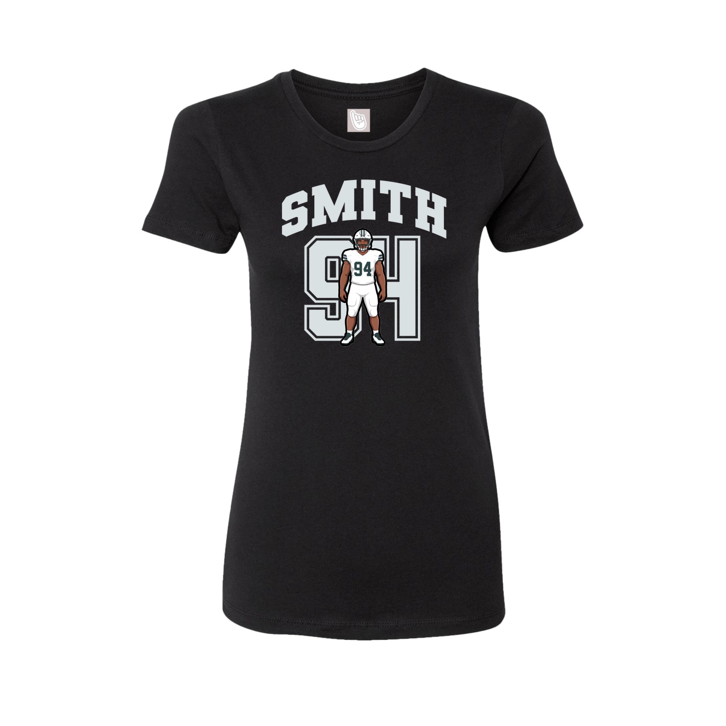 Fitted Women's Tee — Number in Black