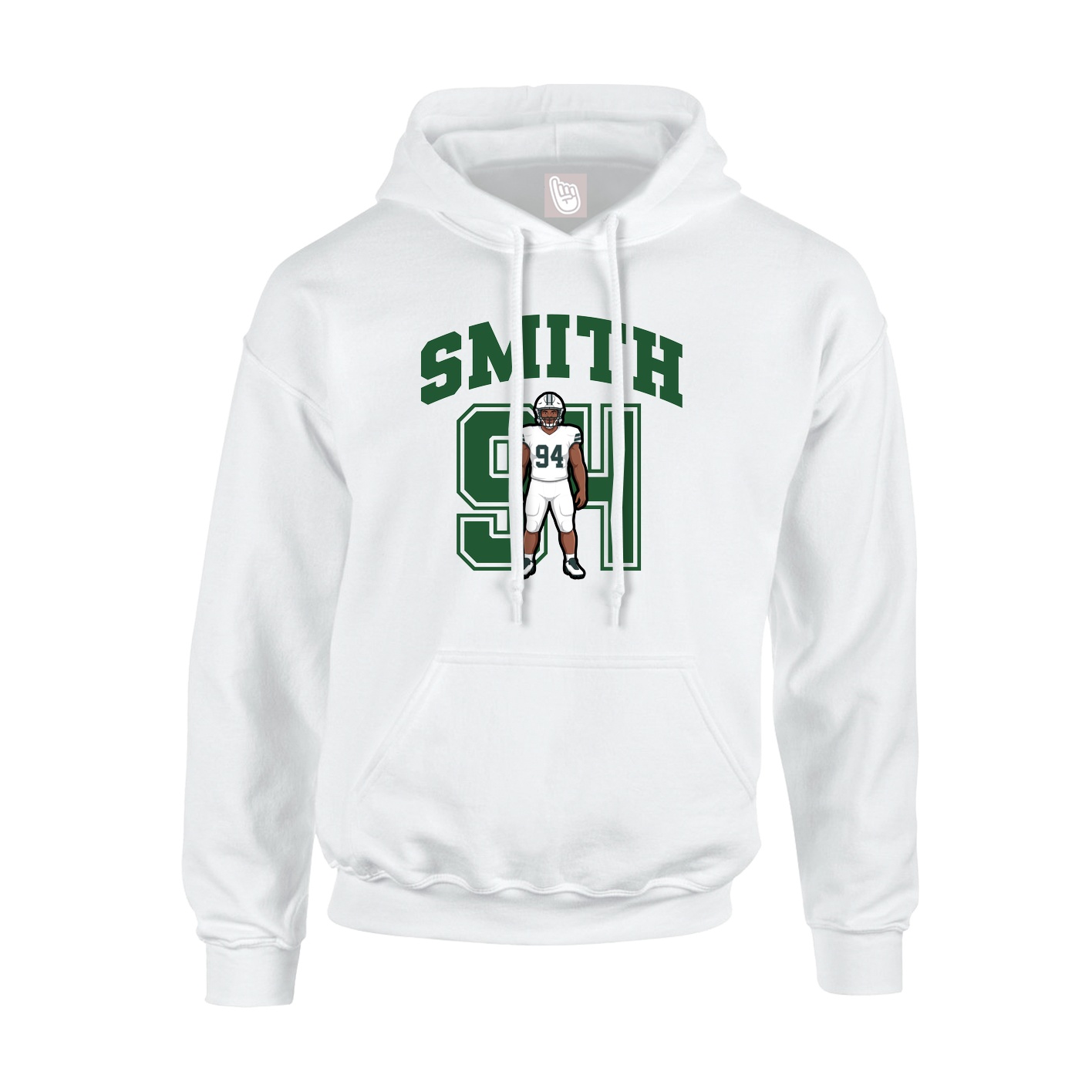 Youth Hoodie — Number in White
