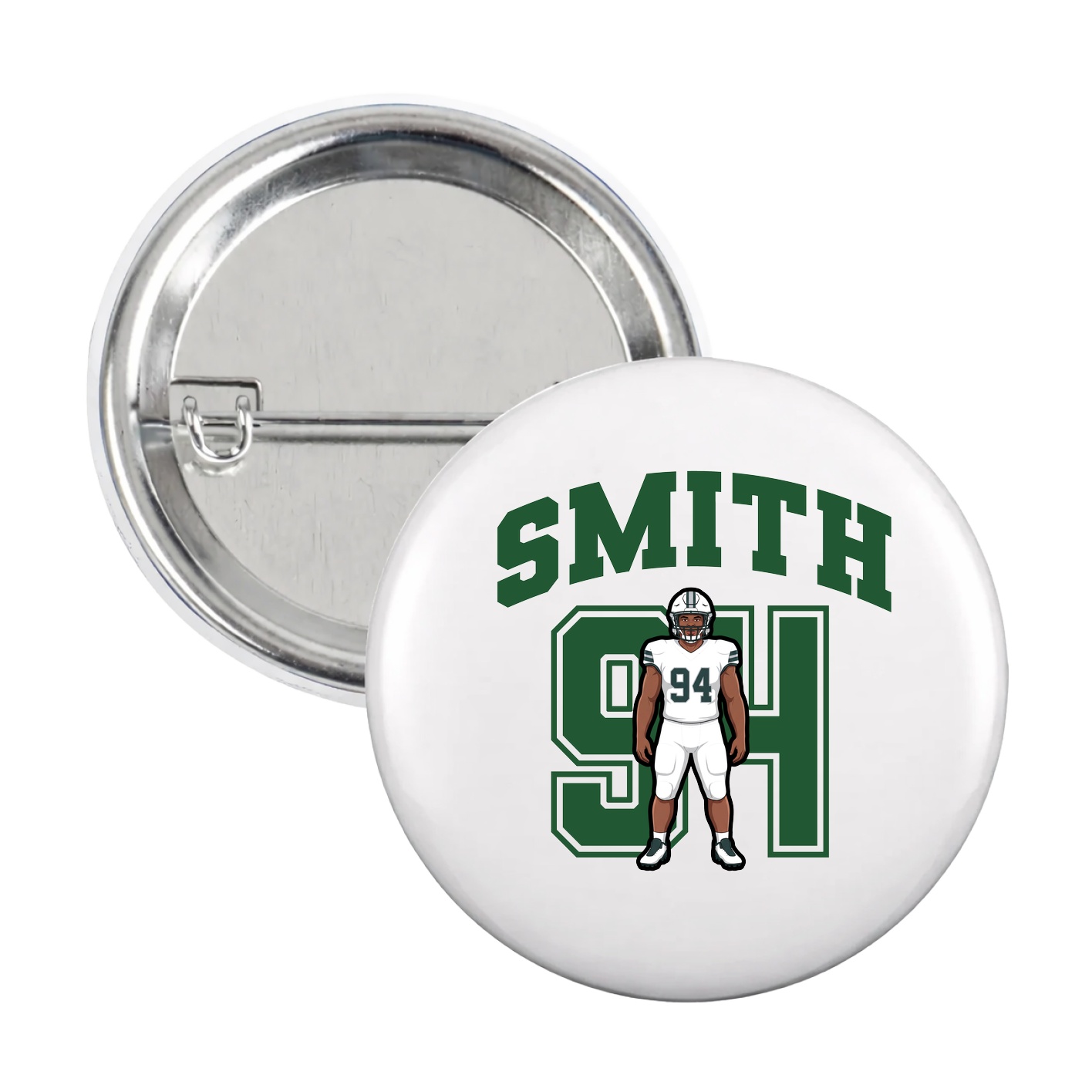 Game Day Button — Number in White