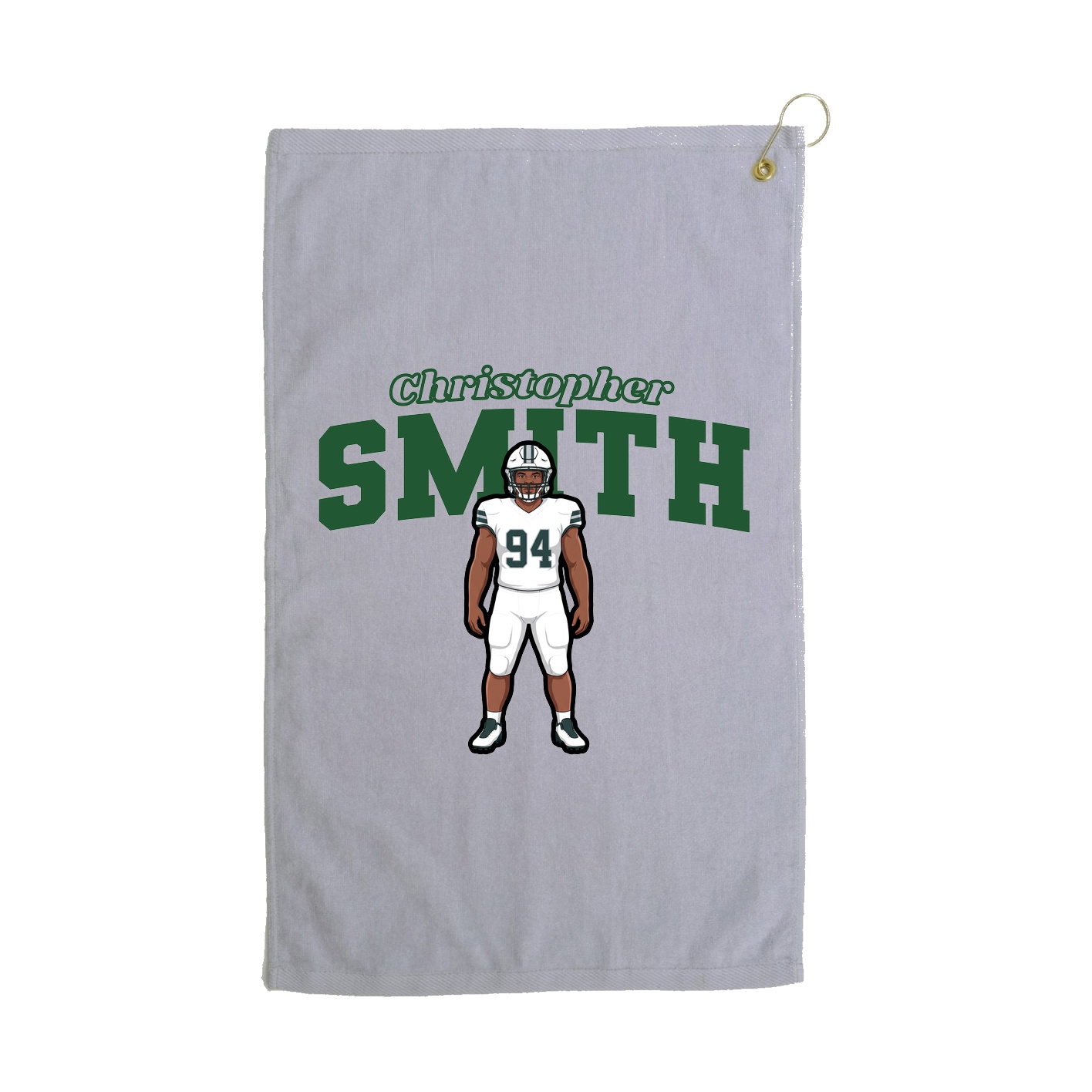 Golf Towel — Name Arch in Grey