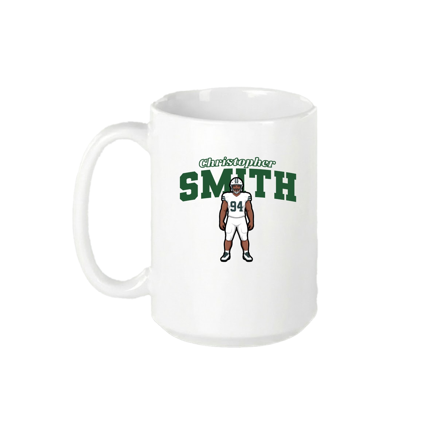 15oz Coffee Mug — Name Arch in White
