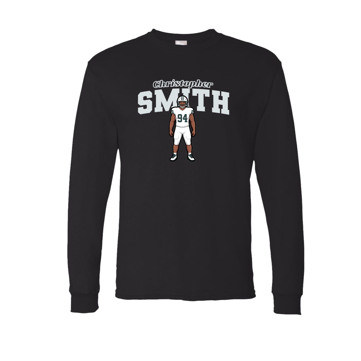 Long Sleeve Tee — Name Arch in Black