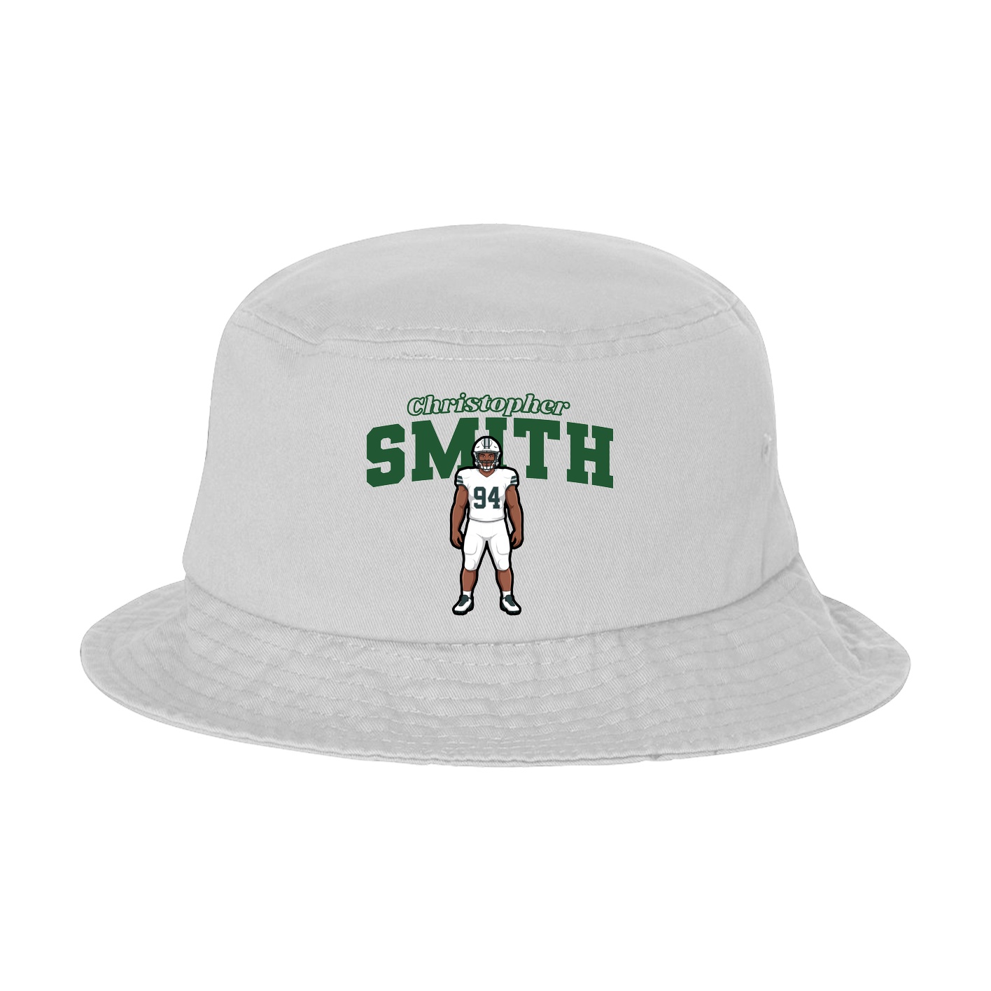 Bucket Cap — Name Arch in White