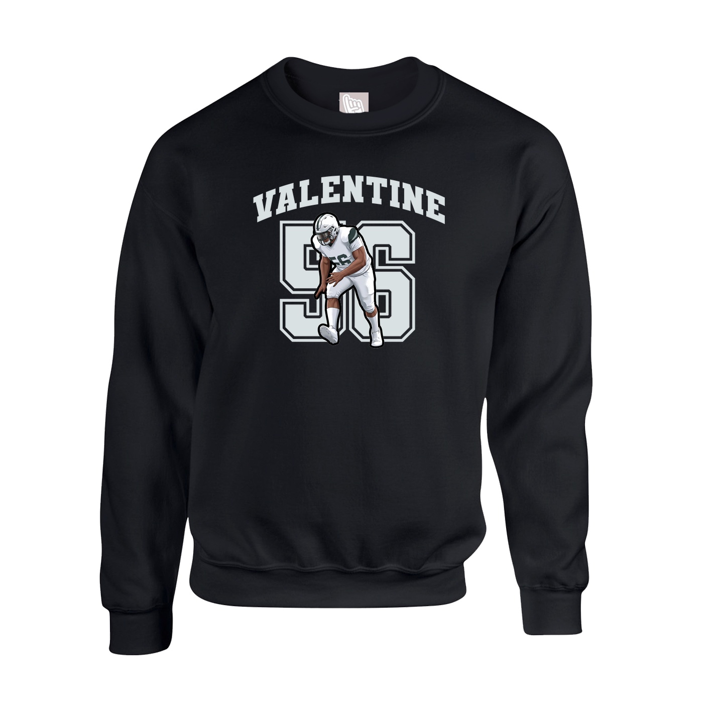 Fleece Crew — Number in Black