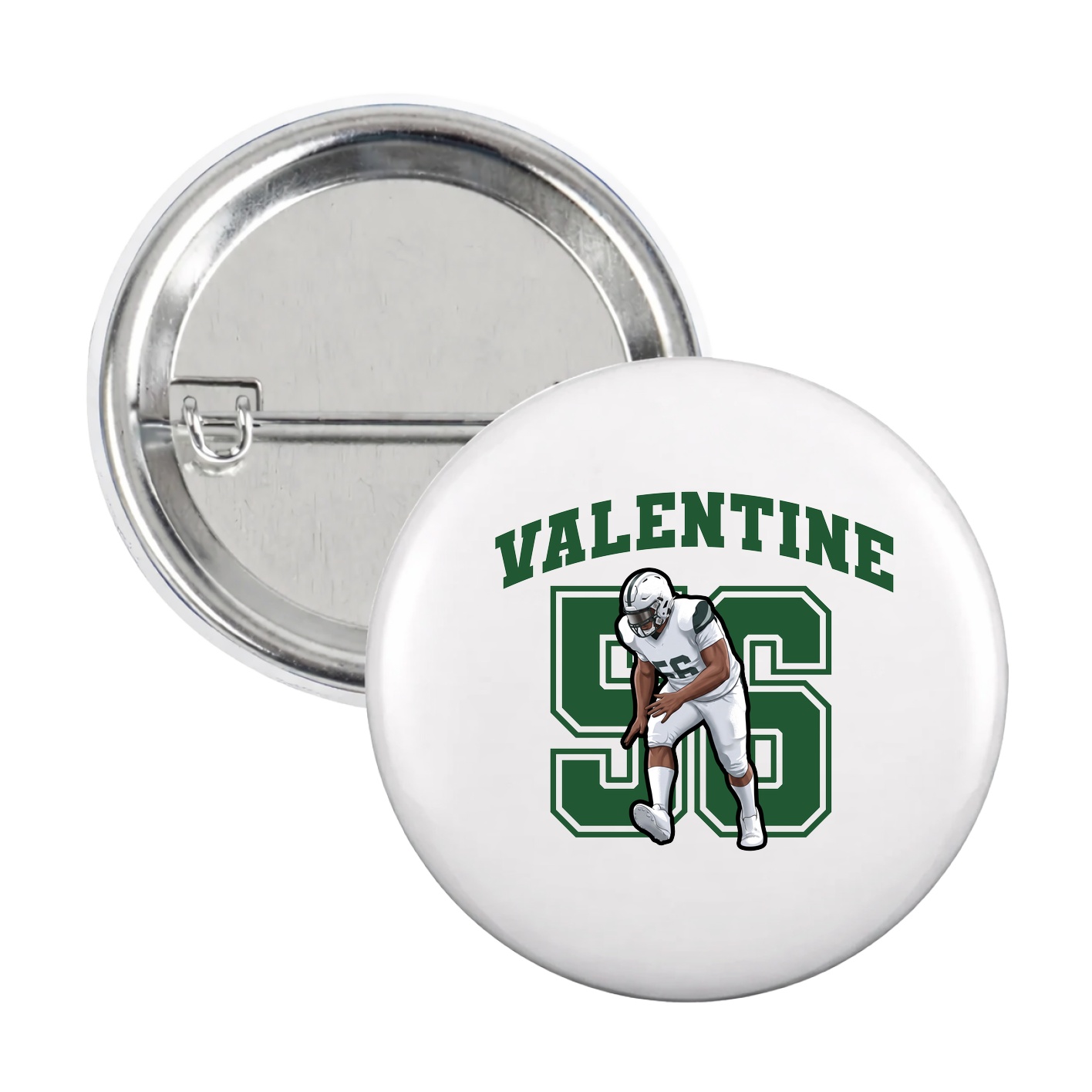 Game Day Button — Number in White