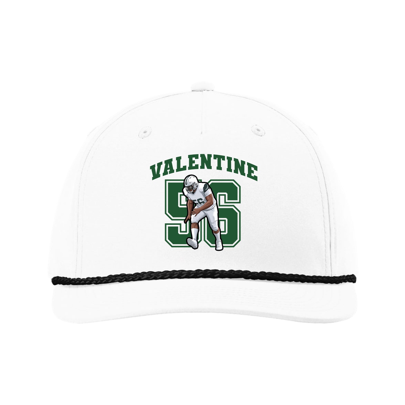 Five-Panel Classic Rope Cap — Number in White