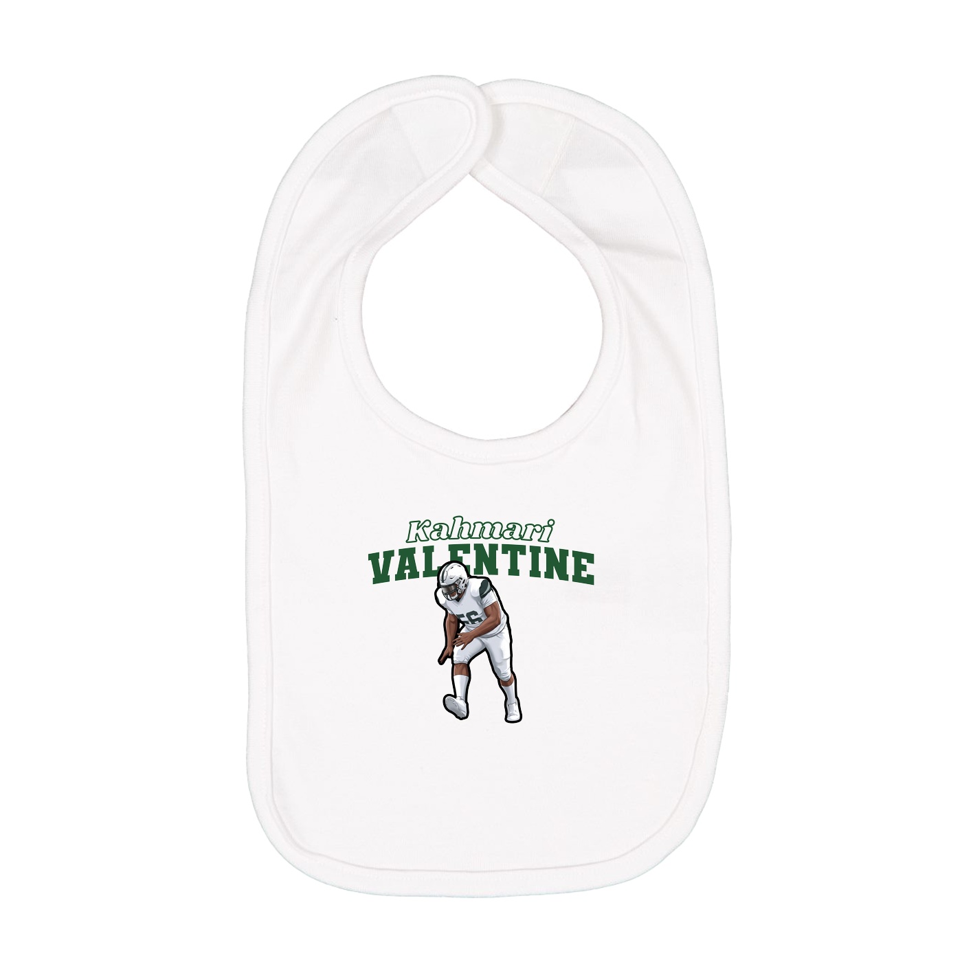 Infant Bib — Name Arch in White